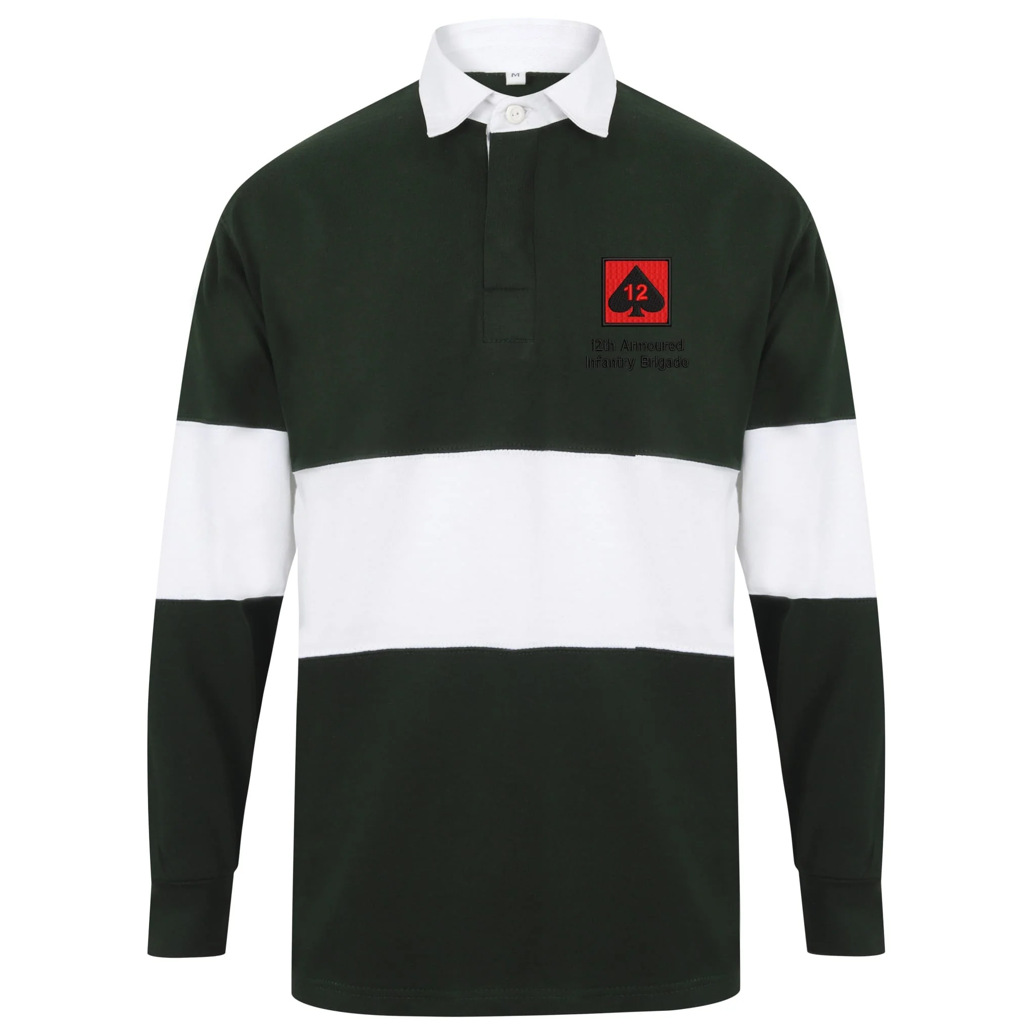 12th Armoured Infantry Brigade Front Row Long Sleeve Panelled Rugby Shirt - Image 3