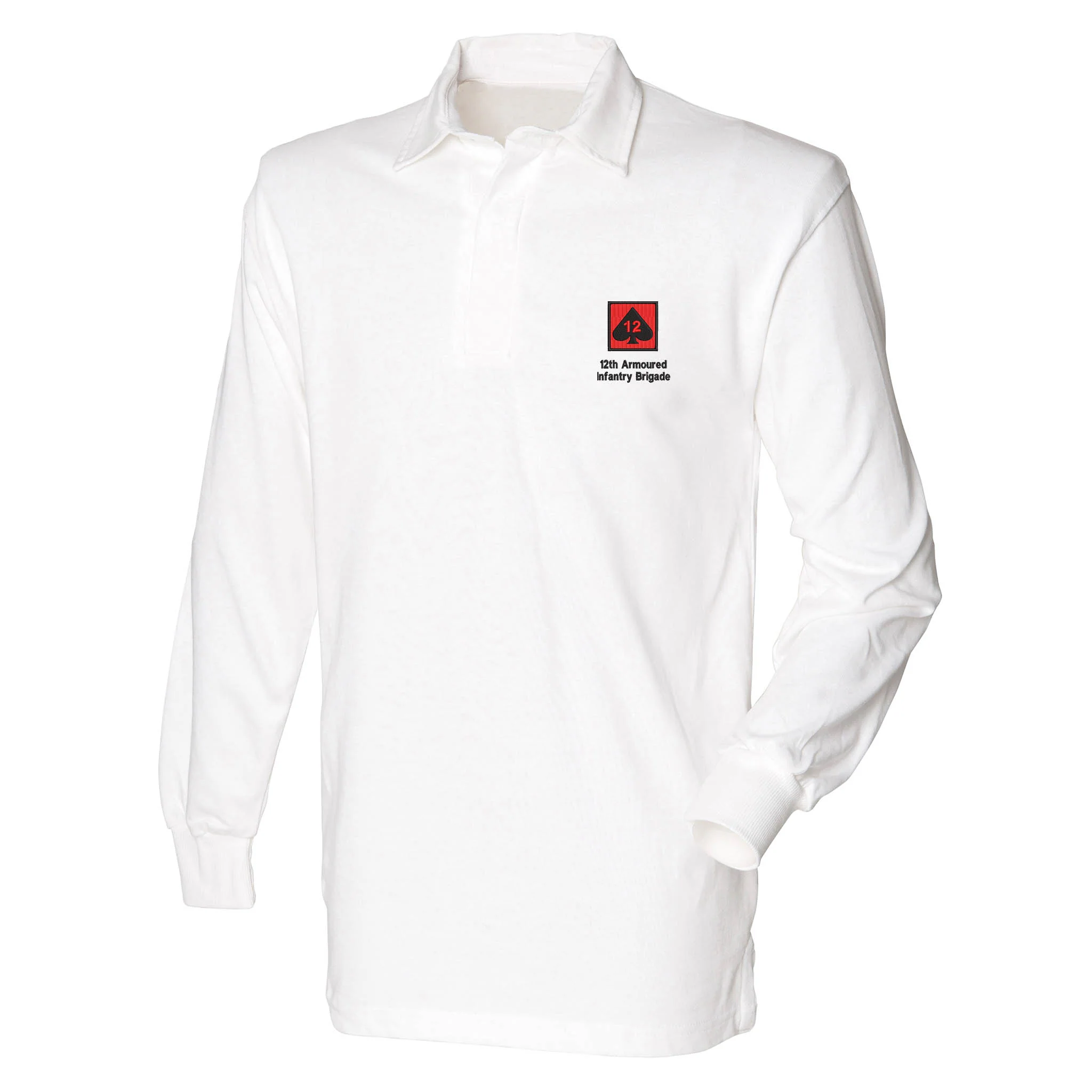 12th Armoured Infantry Brigade Front Row Long Sleeve Rugby Shirt - Image 5
