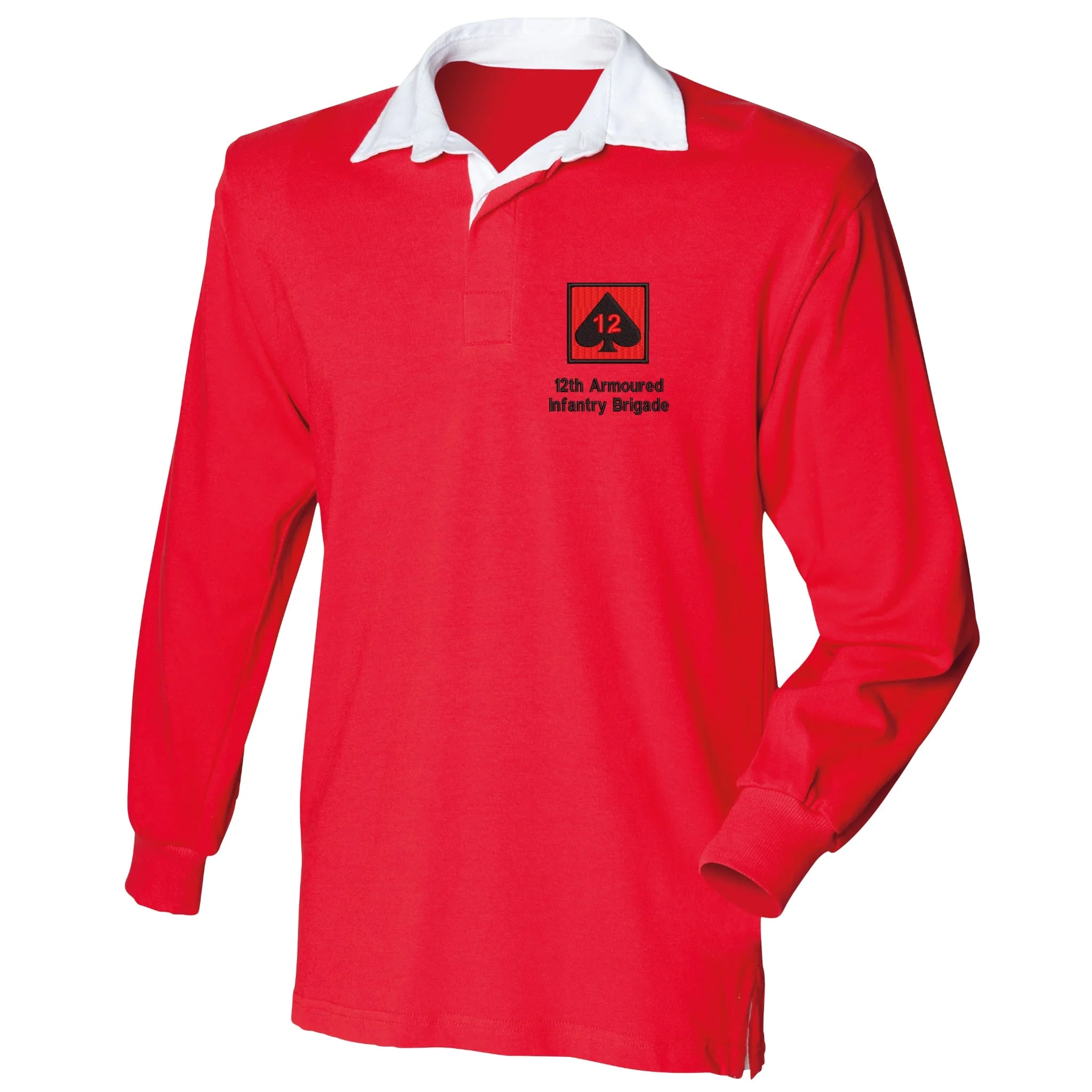 12th Armoured Infantry Brigade Front Row Long Sleeve Rugby Shirt - Image 6