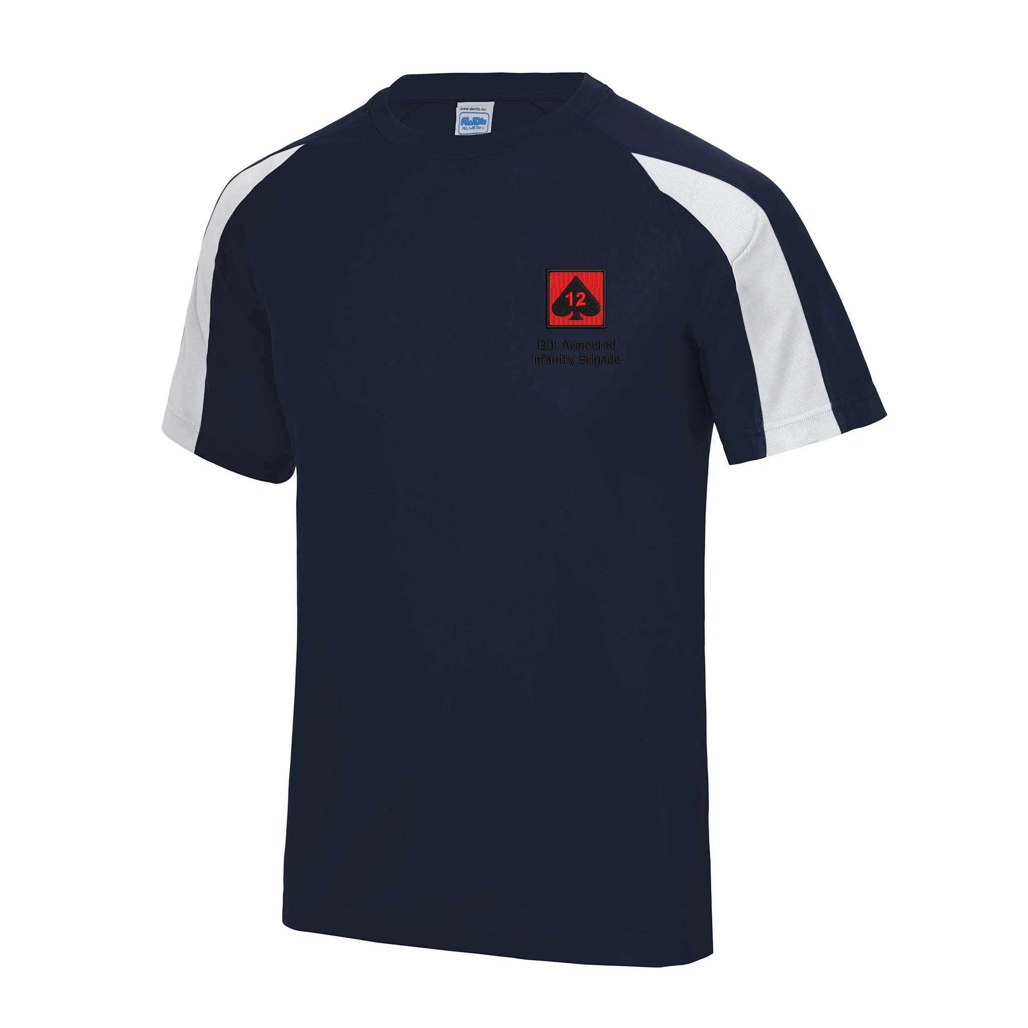 12th Armoured Infantry Brigade Contrast Polyester T-Shirt - Image 2