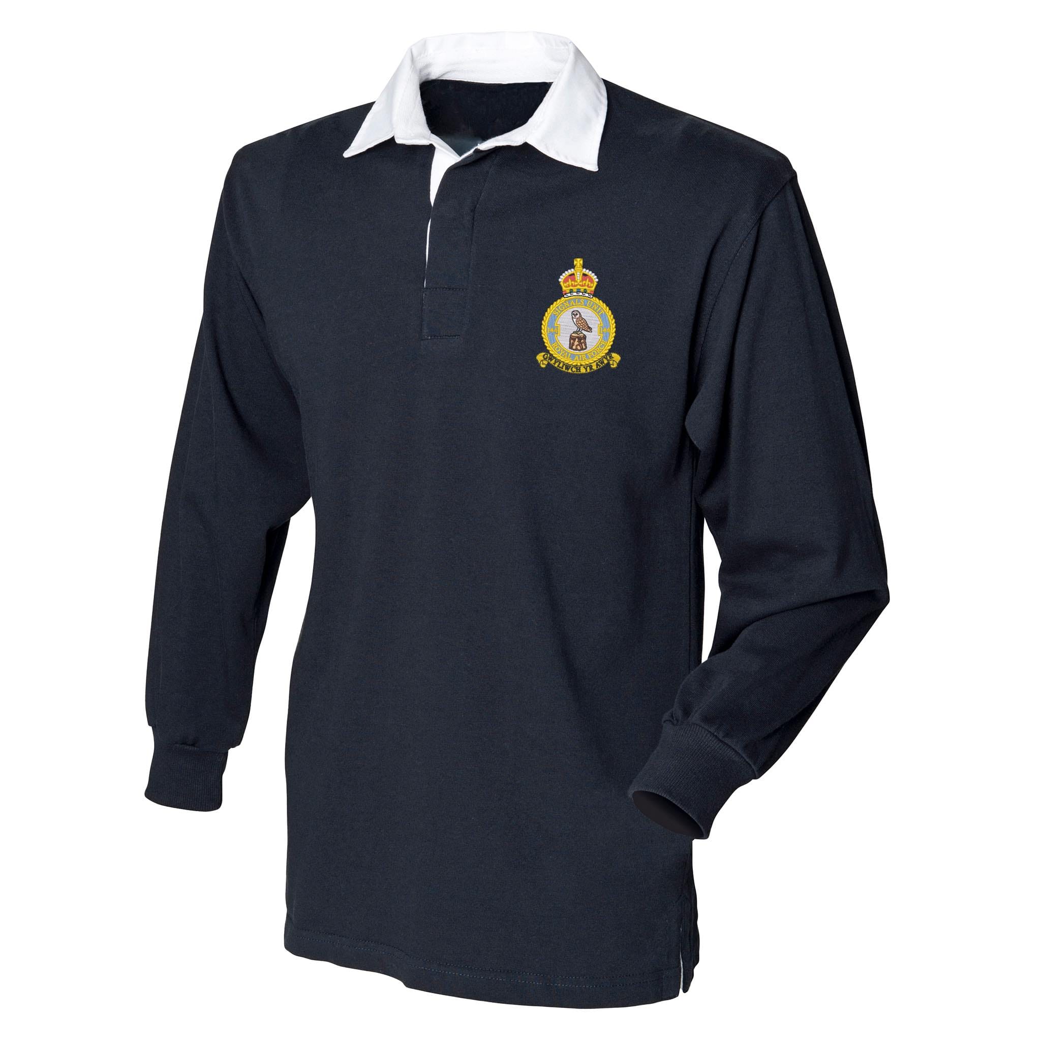 144 Signals Unit - RAF Front Row Long Sleeve Rugby Shirt - Image 6