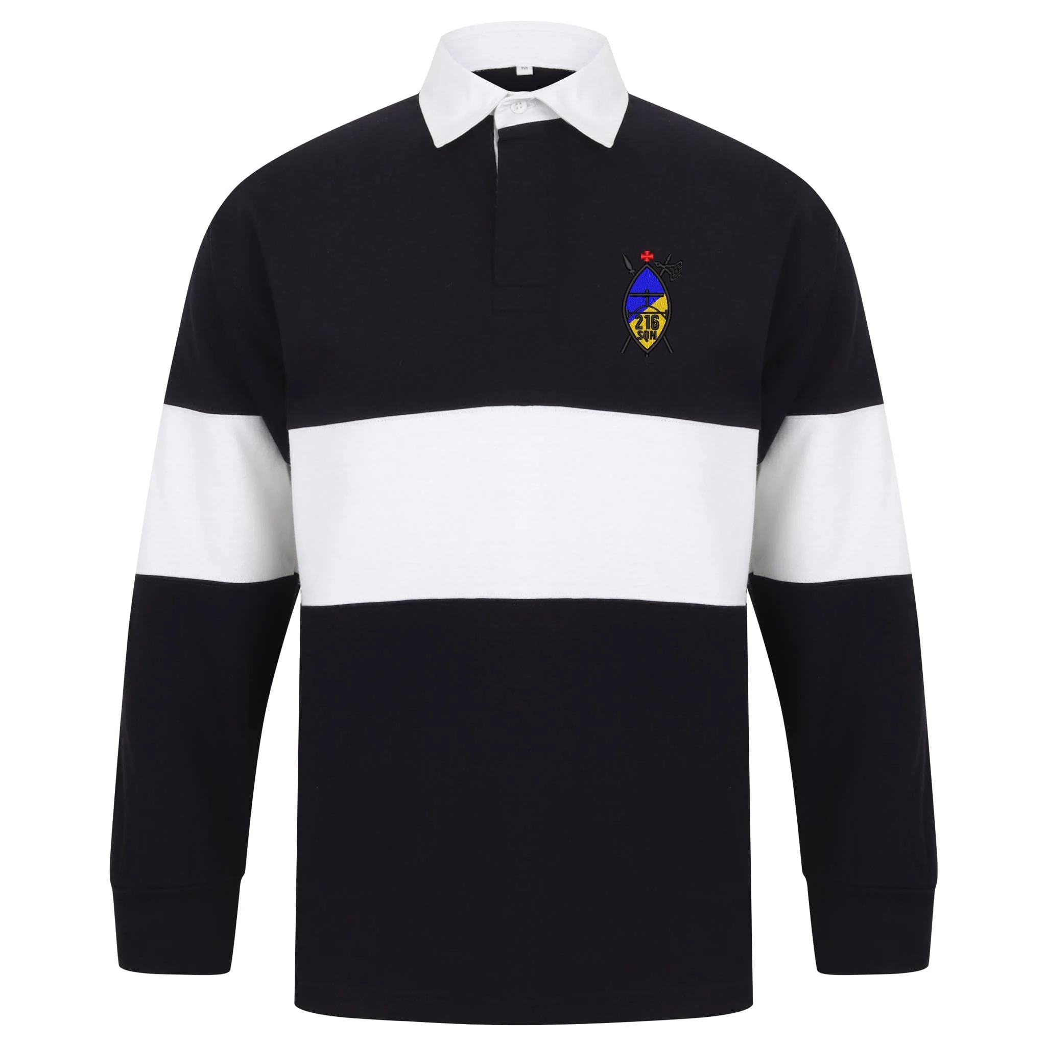 216 (Tynemouth) Transport Squadron RLC Front Row Long Sleeve Panelled Rugby Shirt - Image 3
