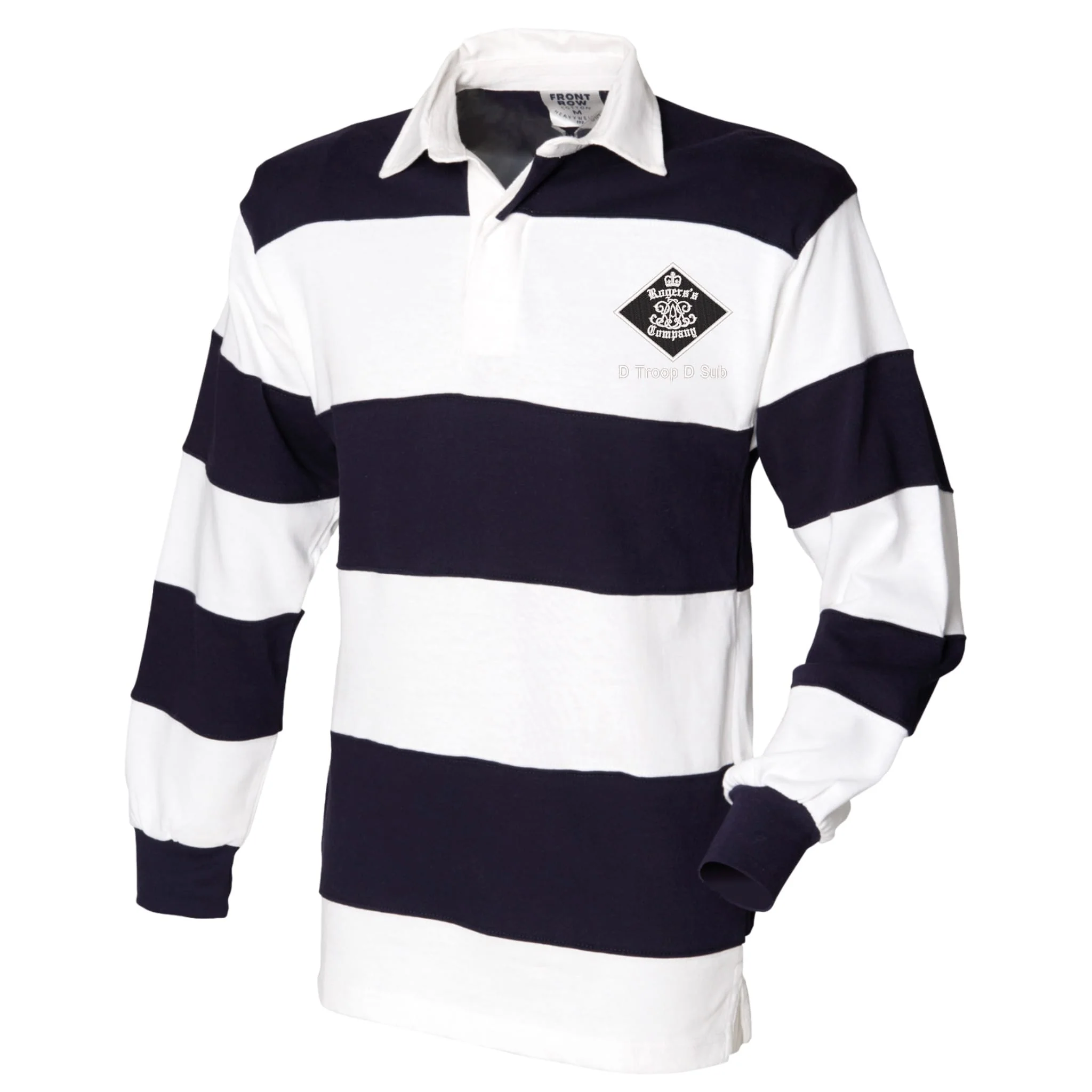 30 Battery (Rogers Company) Royal Artillery Front Row Sewn Stripe Long Sleeve Rugby Shirt - Image 3