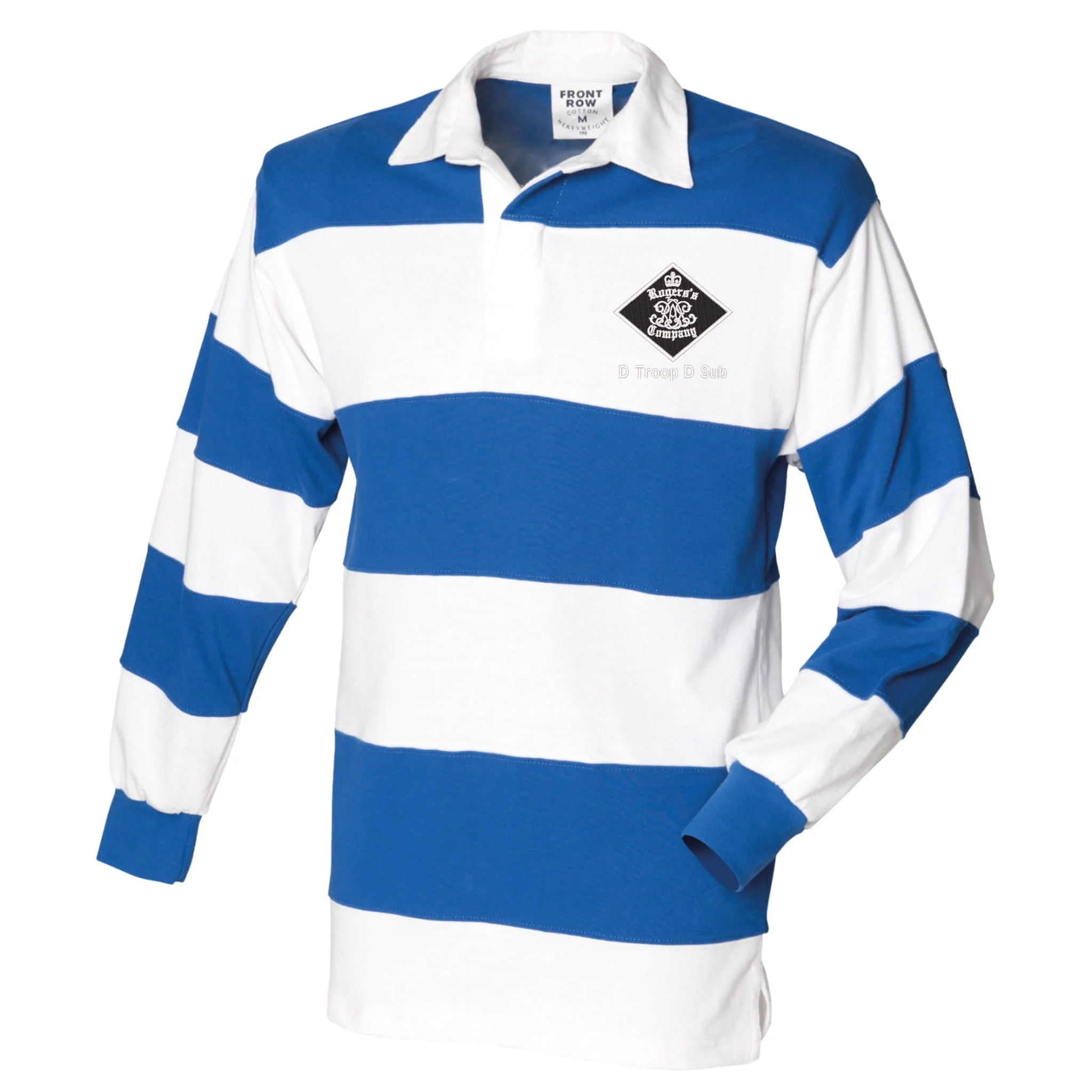 30 Battery (Rogers Company) Royal Artillery Front Row Sewn Stripe Long Sleeve Rugby Shirt - Image 4