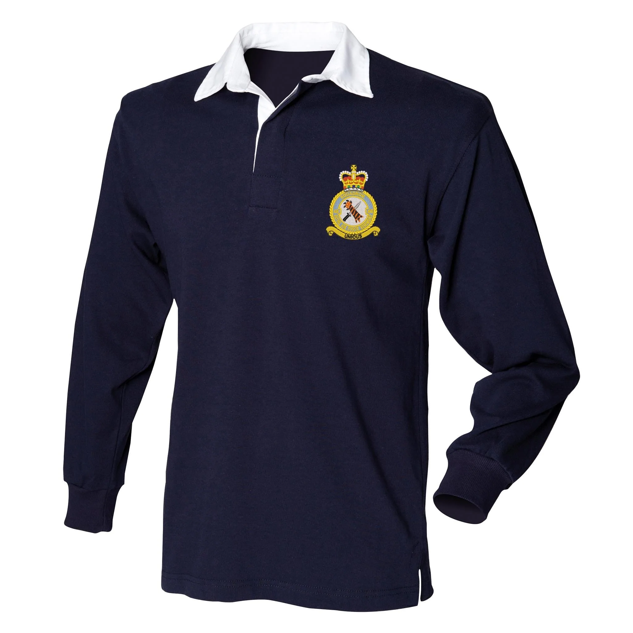 48 Squadron RAF Regiment Front Row Long Sleeve Rugby Shirt - Image 3