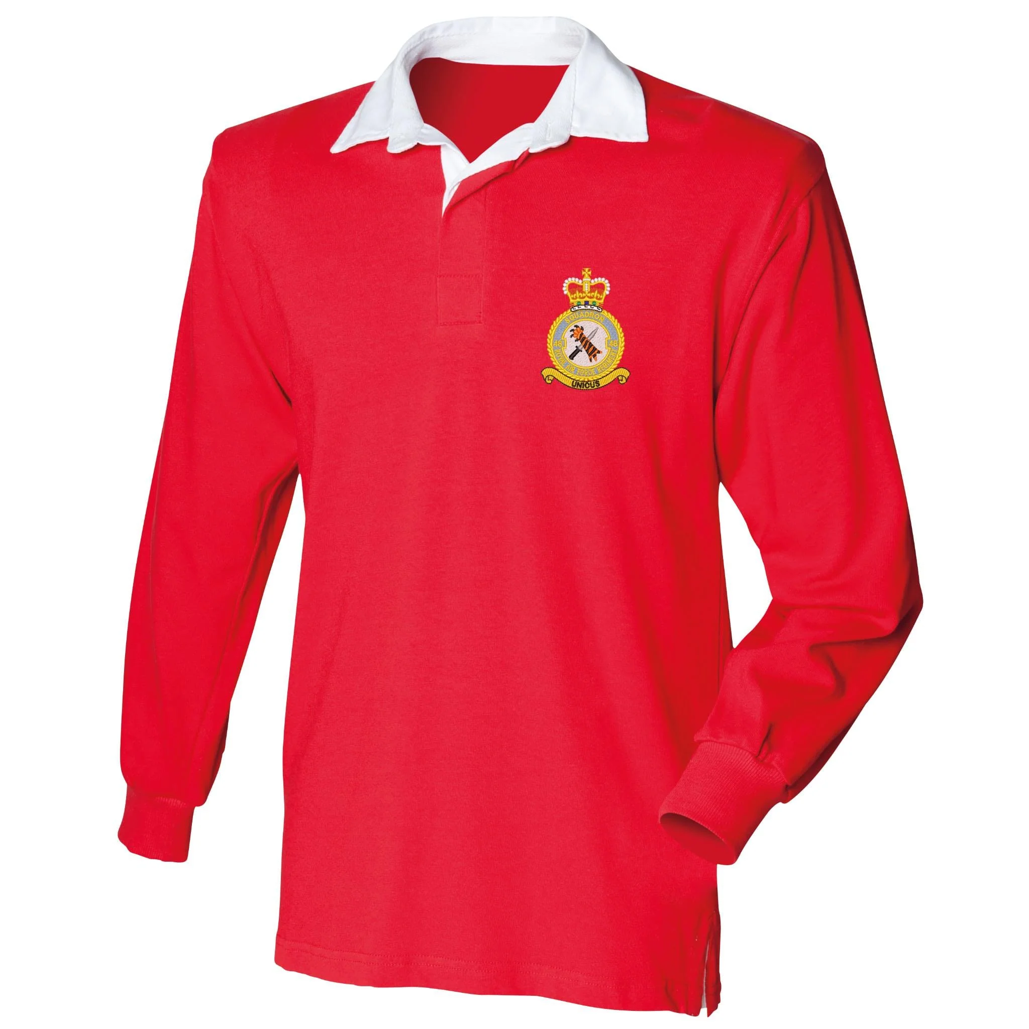 48 Squadron RAF Regiment Front Row Long Sleeve Rugby Shirt - Image 7