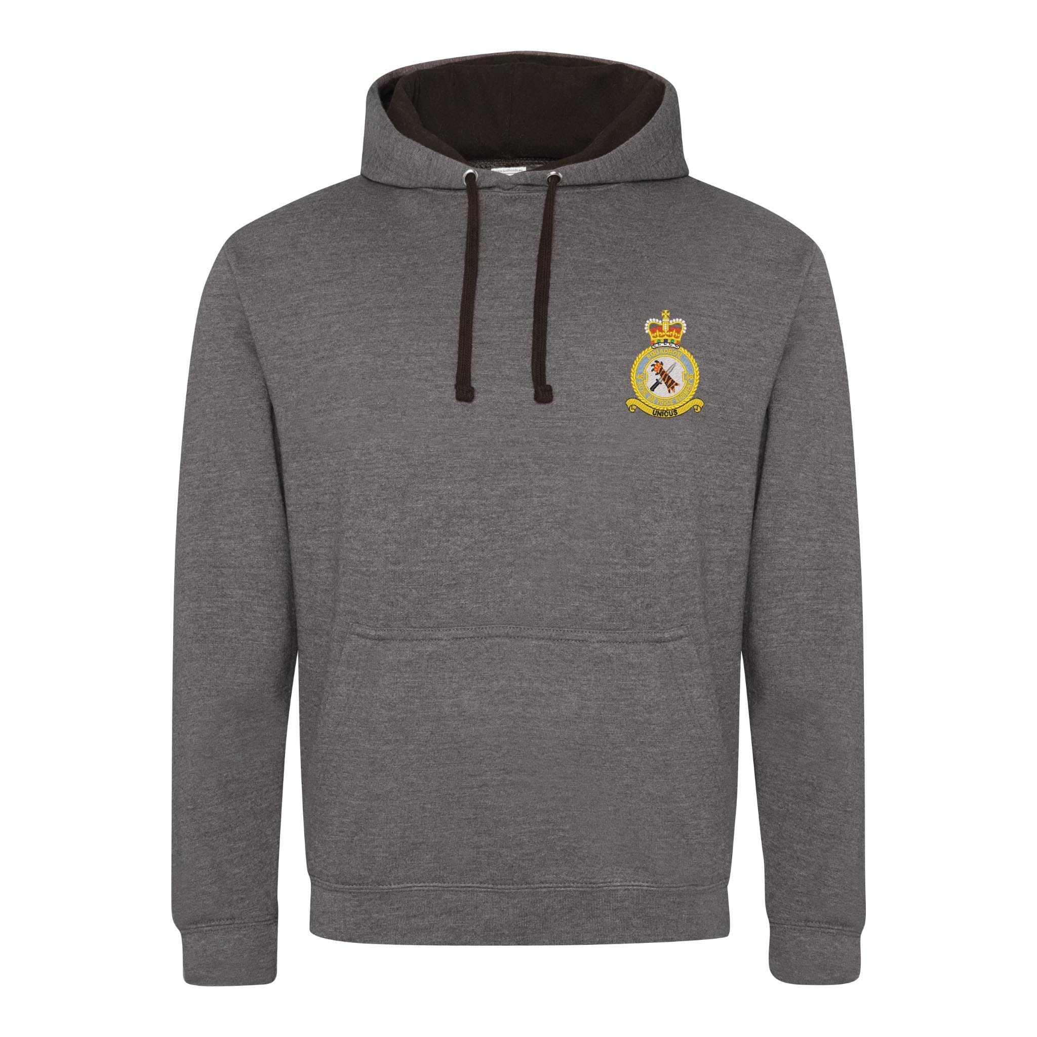 48 Squadron RAF Regiment Varsity Contrast Hoodie - Image 9