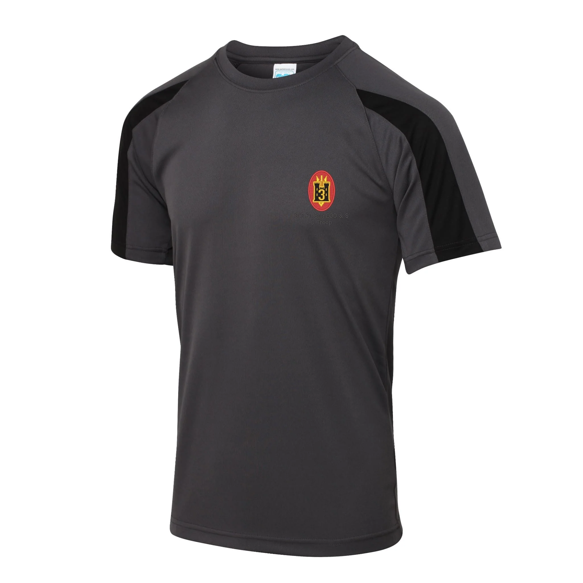 579 Fd Sqn EOD & S 3 Troop Contrast Polyester T-Shirt - Image 6