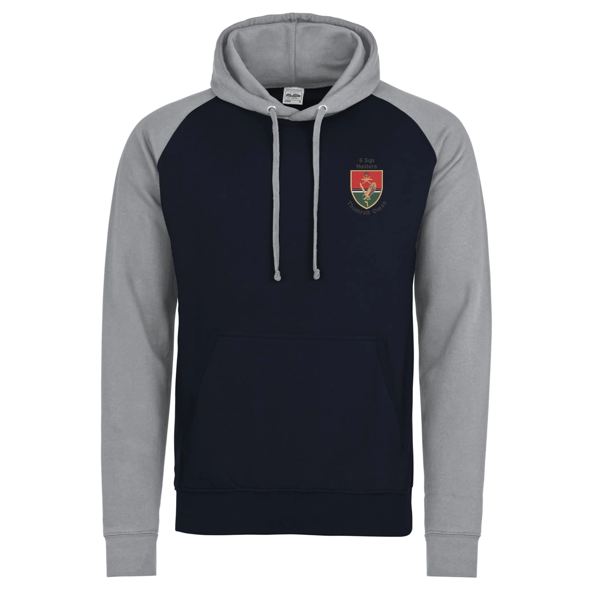 6 Sqn Hunters Thumrait Oman Contrast Hoodie - Image 2