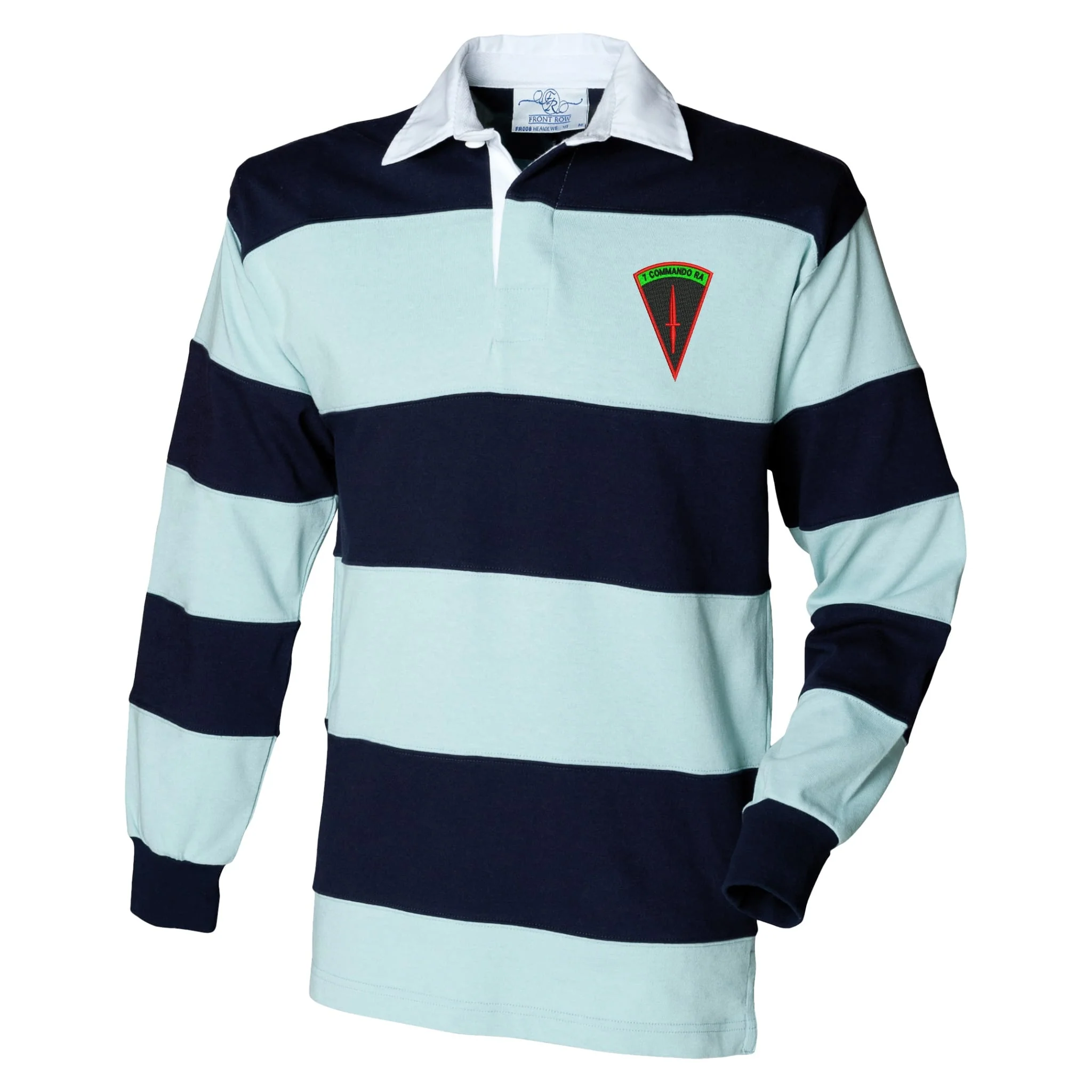 7 Commando RA Front Row Sewn Stripe Long Sleeve Rugby Shirt