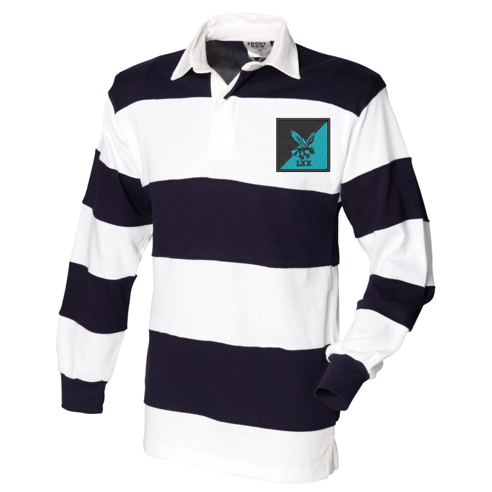 70 Field Company Front Row Sewn Stripe Long Sleeve Rugby Shirt - Image 3