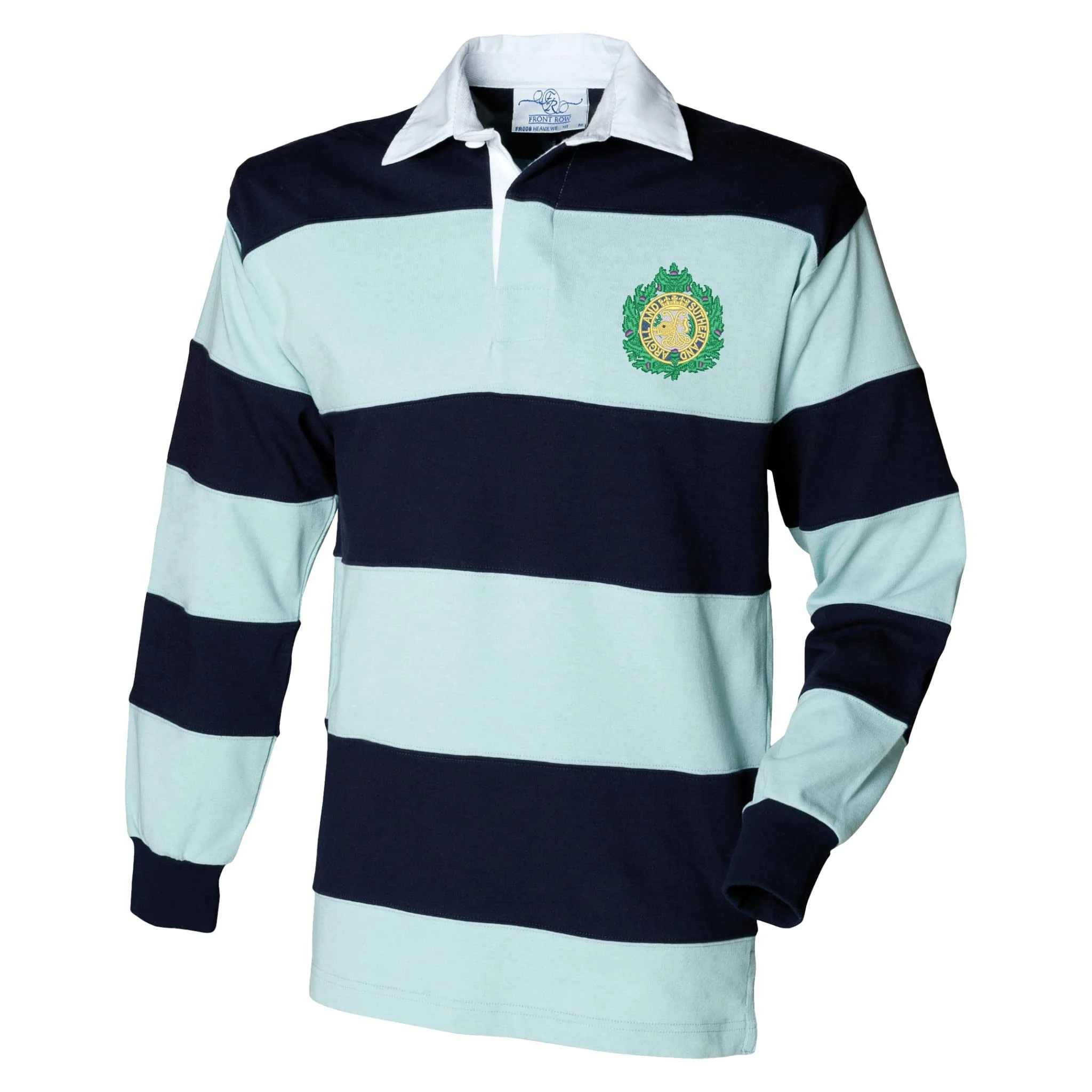 Argyll and Sutherland Highlanders Front Row Sewn Stripe Long Sleeve Rugby Shirt
