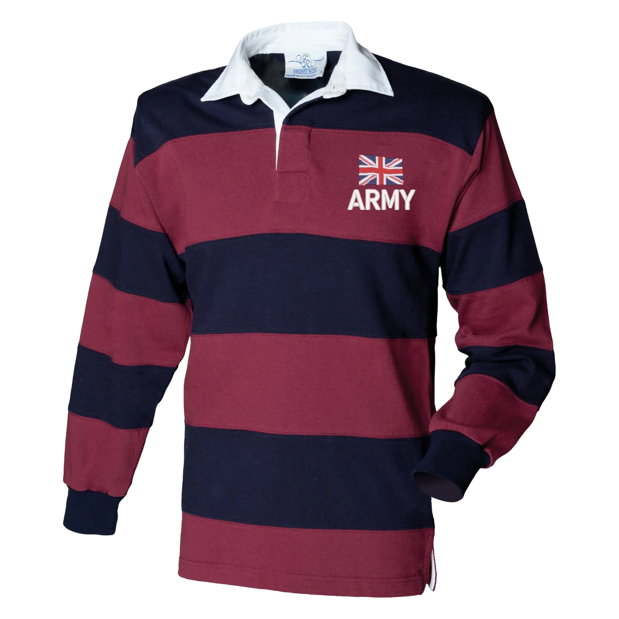Army (New Logo) Front Row Sewn Stripe Long Sleeve Rugby Shirt