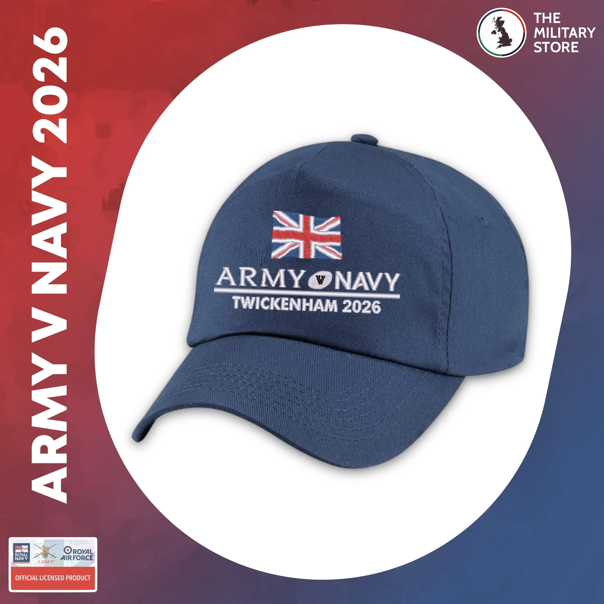 Army v Navy 2026 Flag Embroidered Cap - Image 3