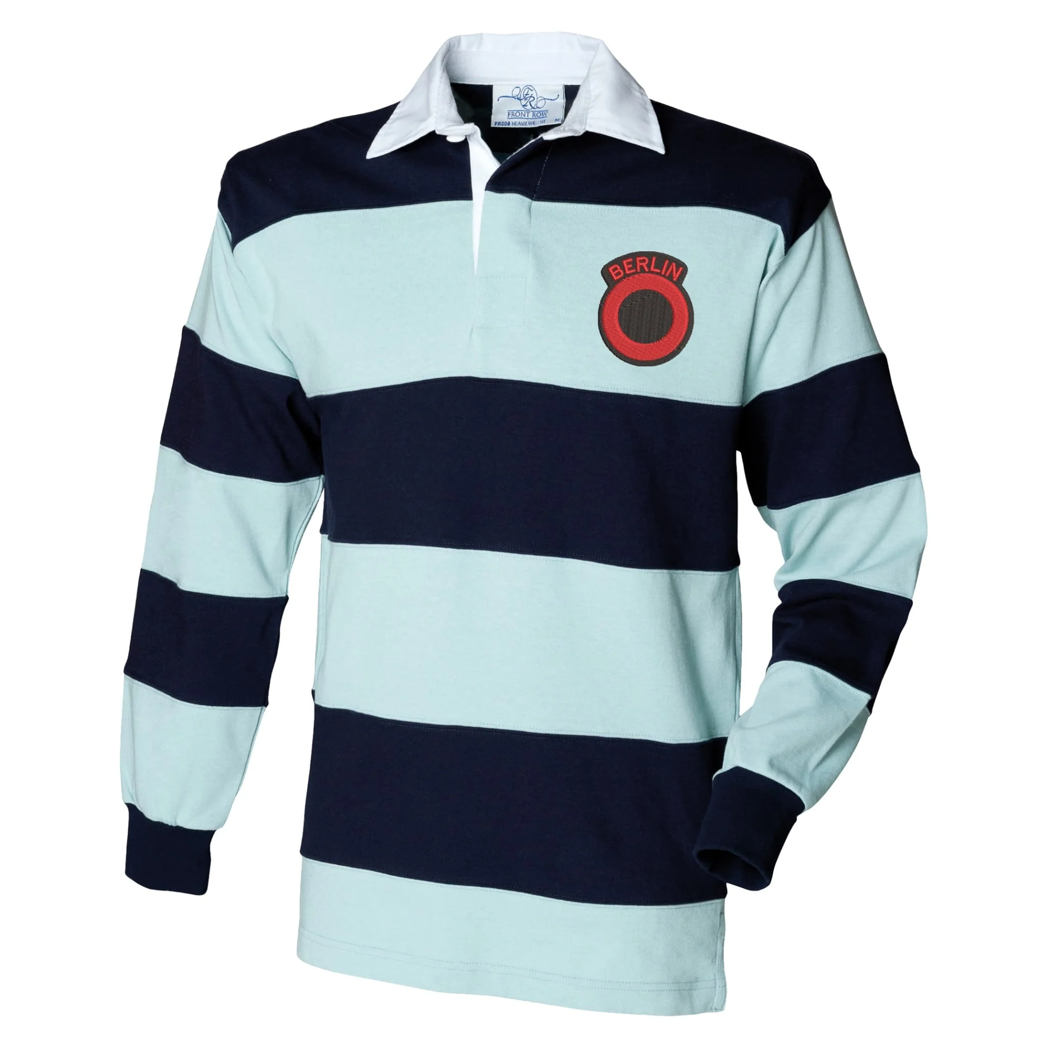 Berlin Infantry Brigade Front Row Sewn Stripe Long Sleeve Rugby Shirt - Image 2