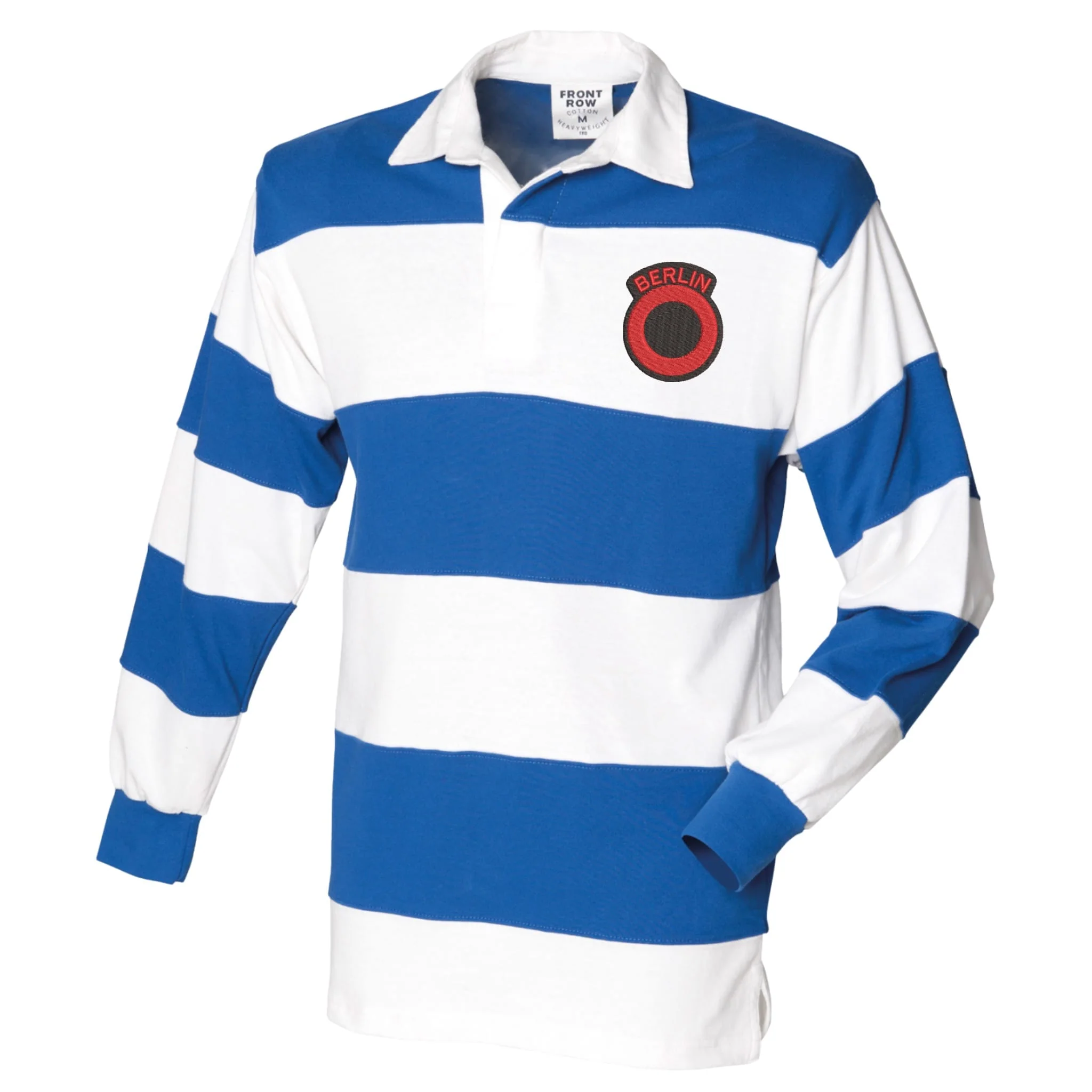 Berlin Infantry Brigade Front Row Sewn Stripe Long Sleeve Rugby Shirt - Image 4