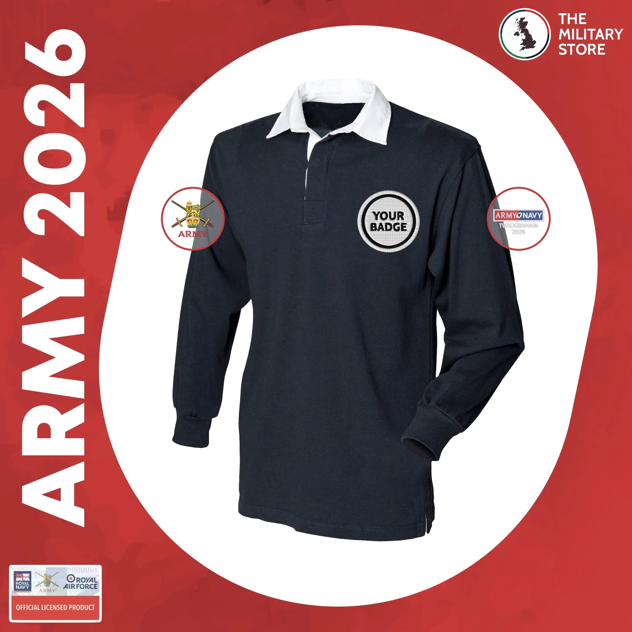 British Army - Front Row Long Sleeve Rugby Shirt - Army v Navy 2026 - Image 5