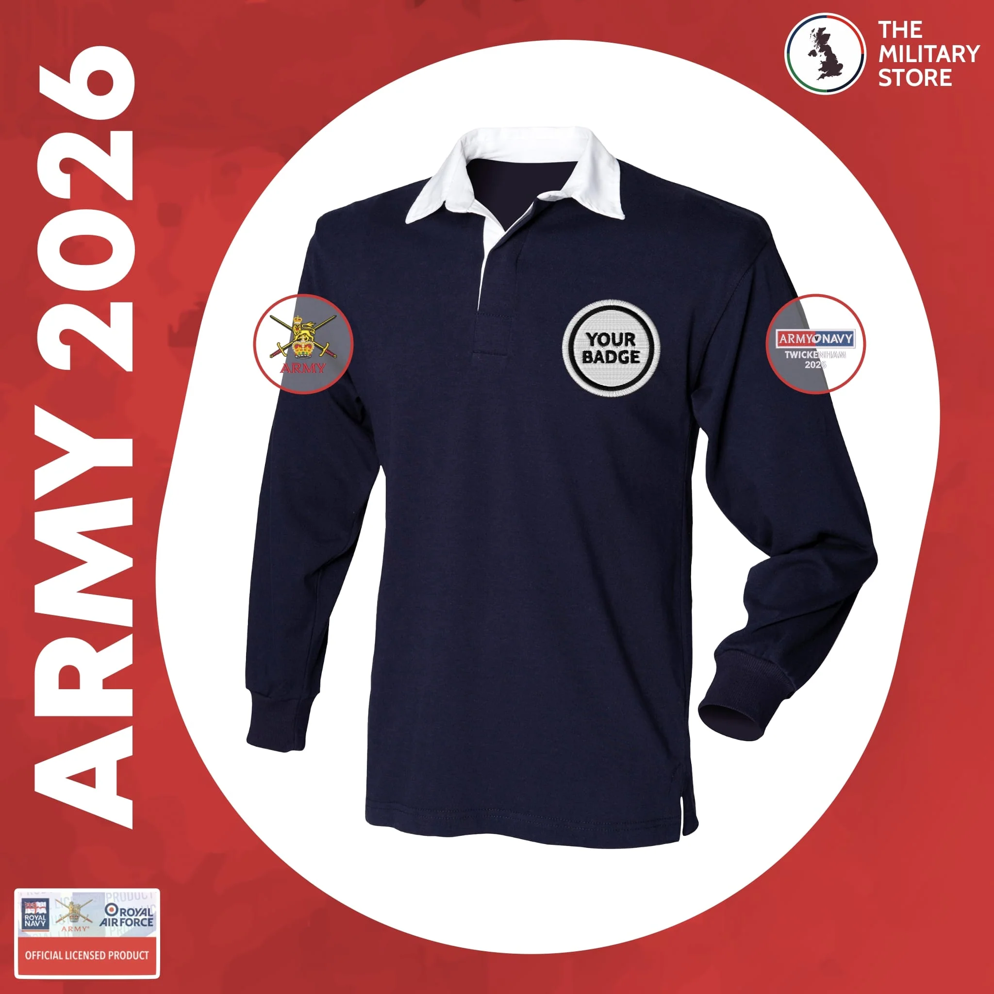 British Army - Front Row Long Sleeve Rugby Shirt - Army v Navy 2026 - Image 7