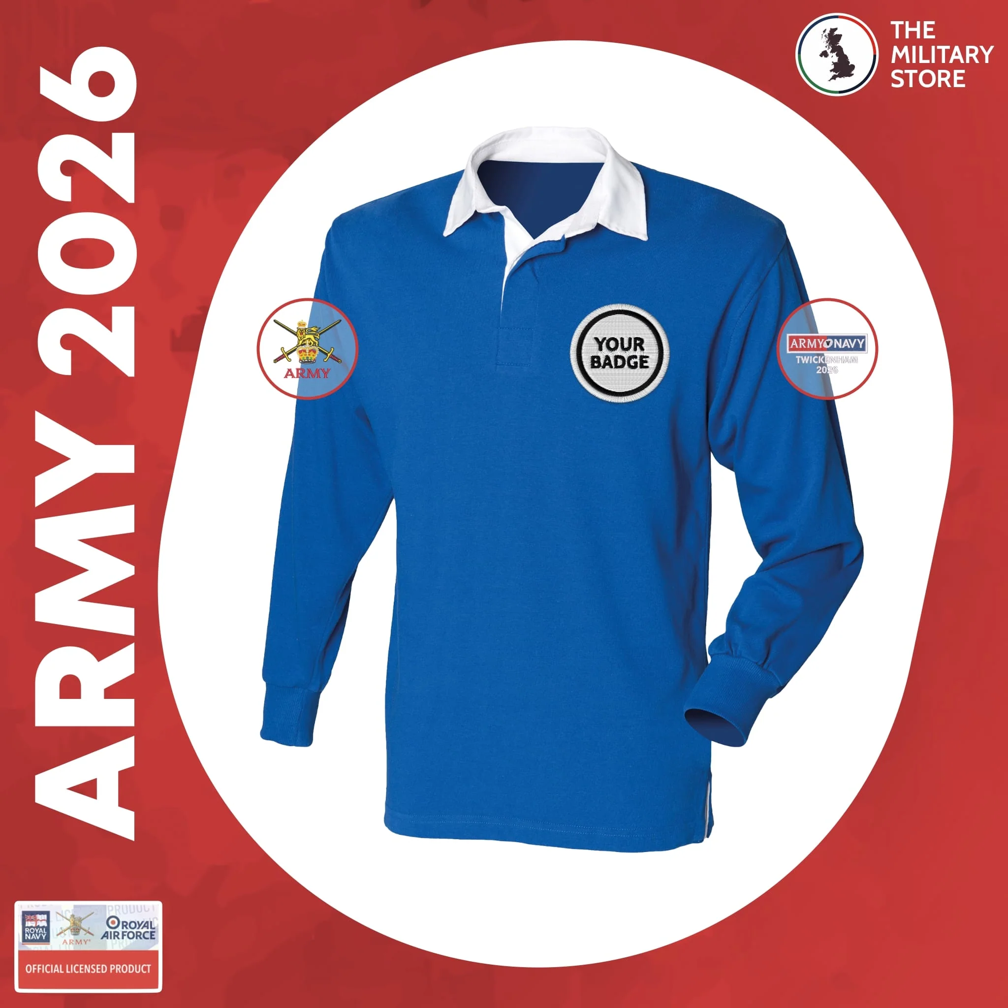 British Army - Front Row Long Sleeve Rugby Shirt - Army v Navy 2026 - Image 9