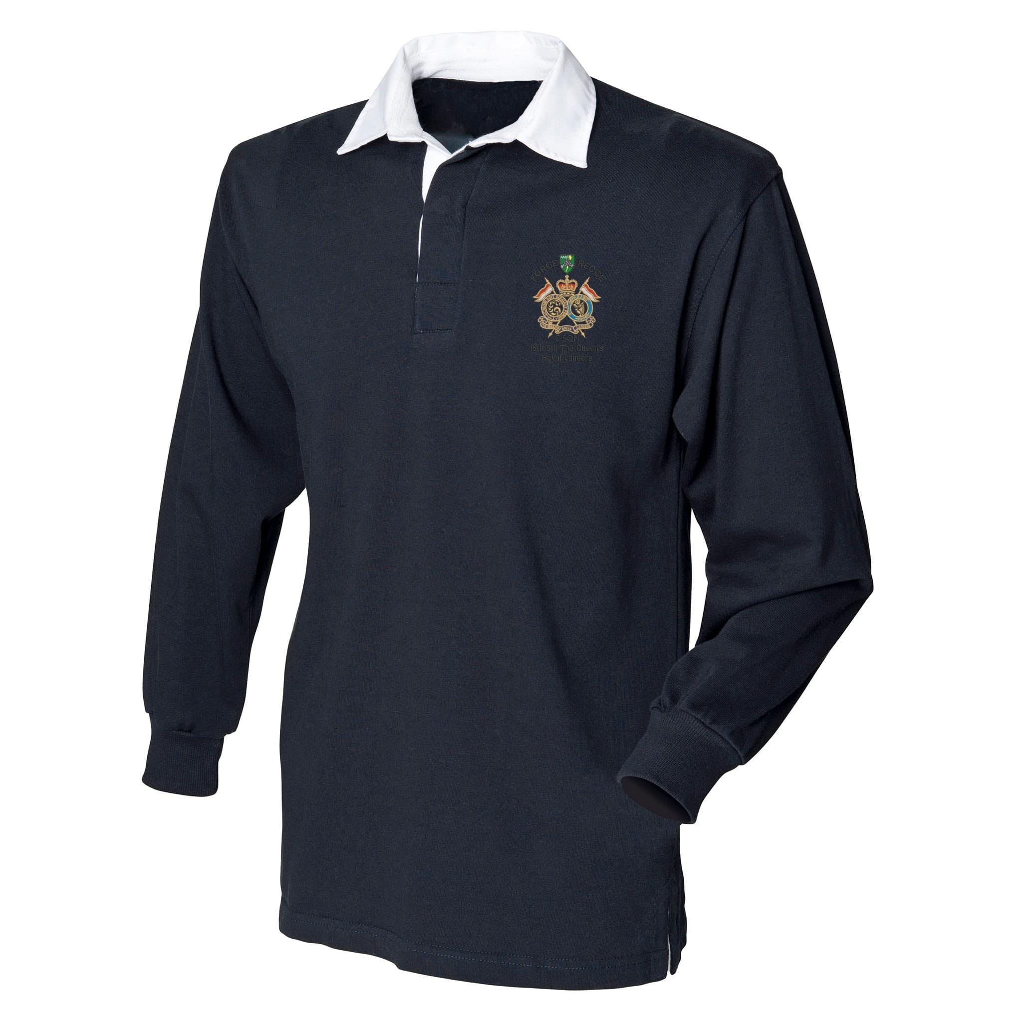 C Sqn 16th/5th The Queens Royal Lancers Front Row Long Sleeve Rugby Shirt - Image 5