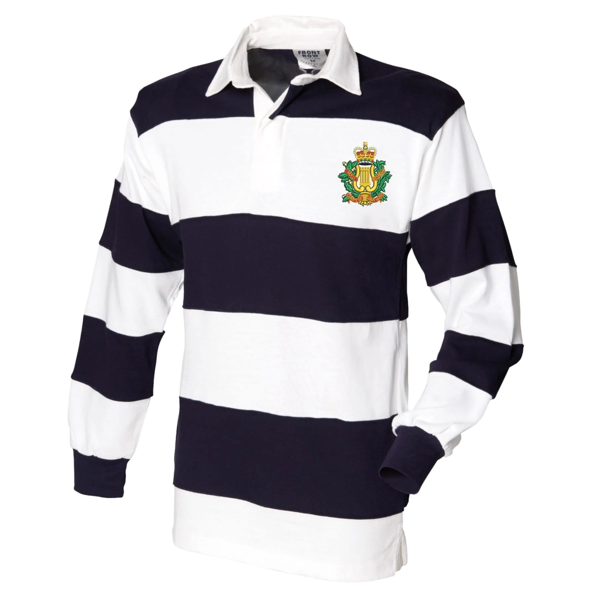 Corps of Army Music Front Row Sewn Stripe Long Sleeve Rugby Shirt - Image 3