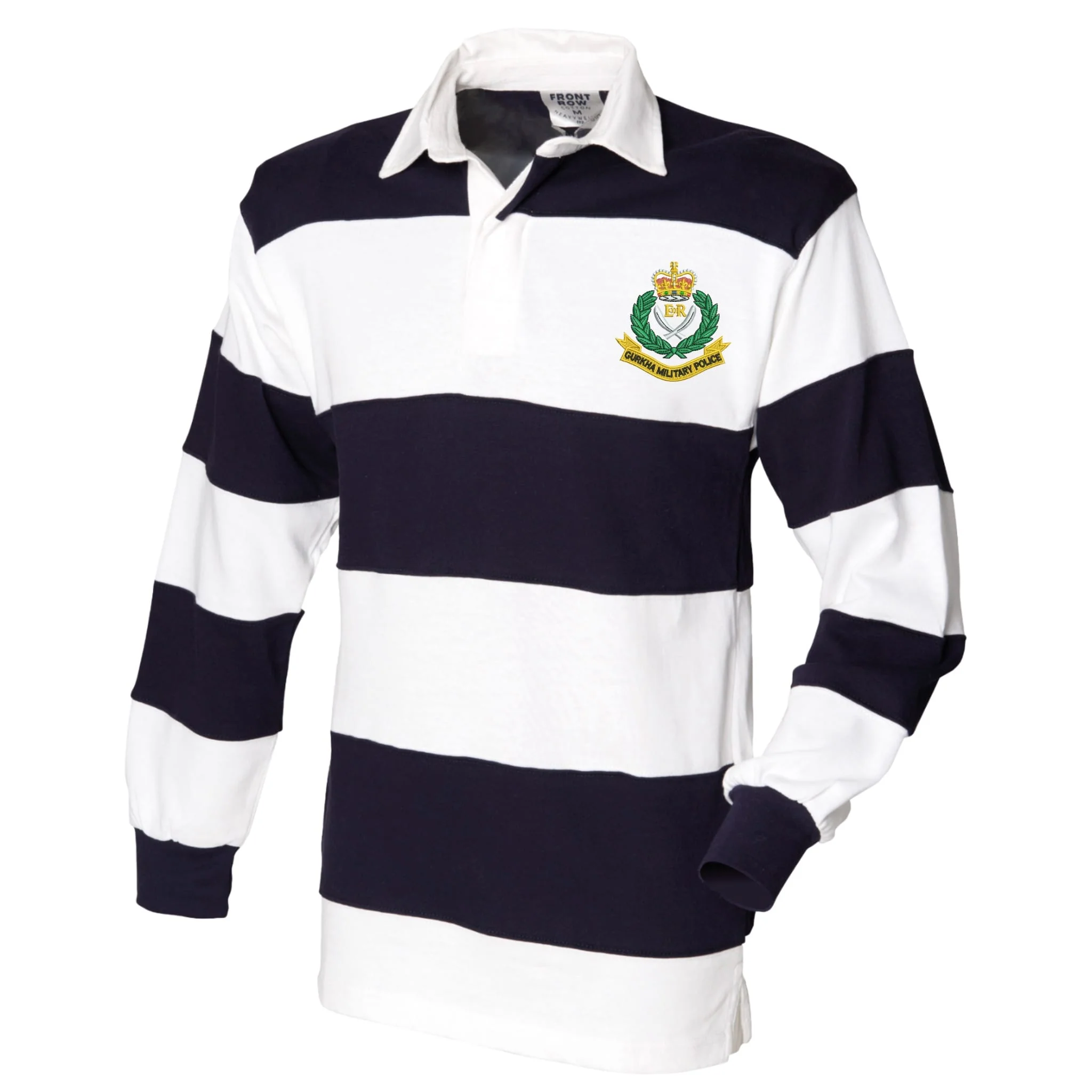 Gurkha Military Police Front Row Sewn Stripe Long Sleeve Rugby Shirt - Image 3
