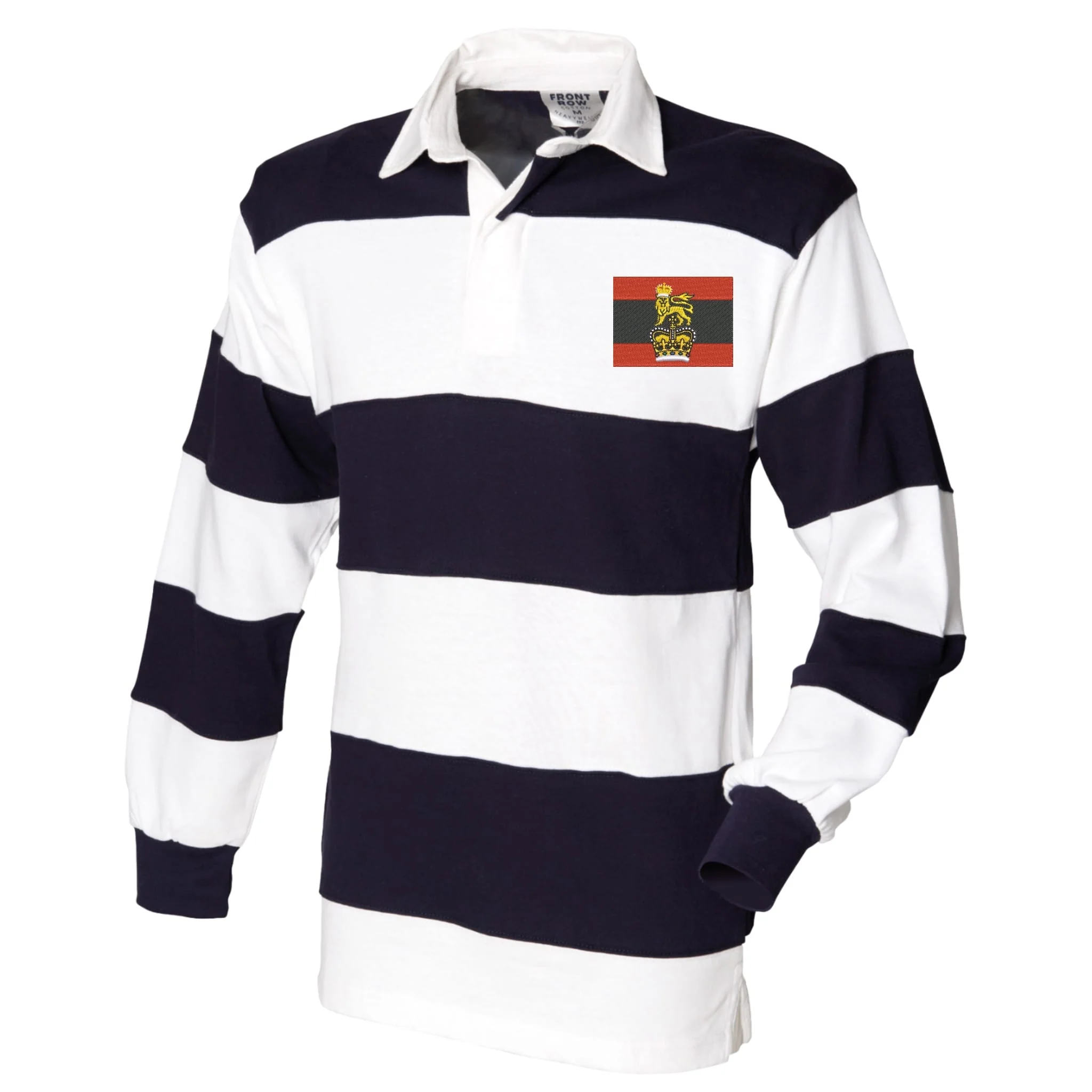 Headquarters of HQ Home Command Front Row Sewn Stripe Long Sleeve Rugby Shirt - Image 3