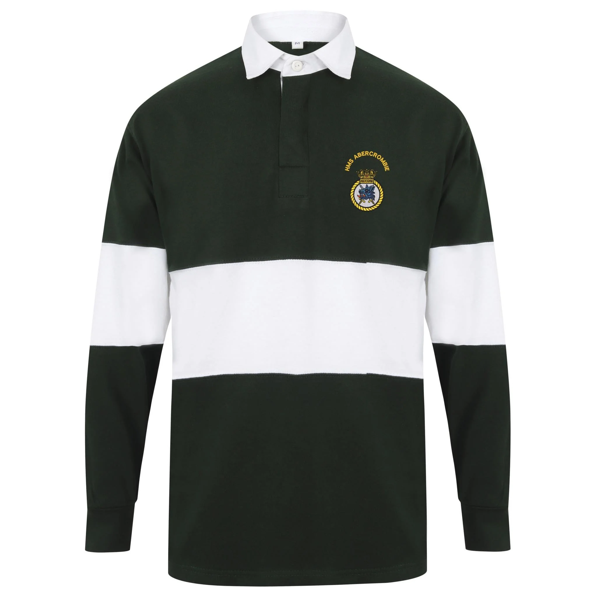 HMS Abercrombie Front Row Long Sleeve Panelled Rugby Shirt