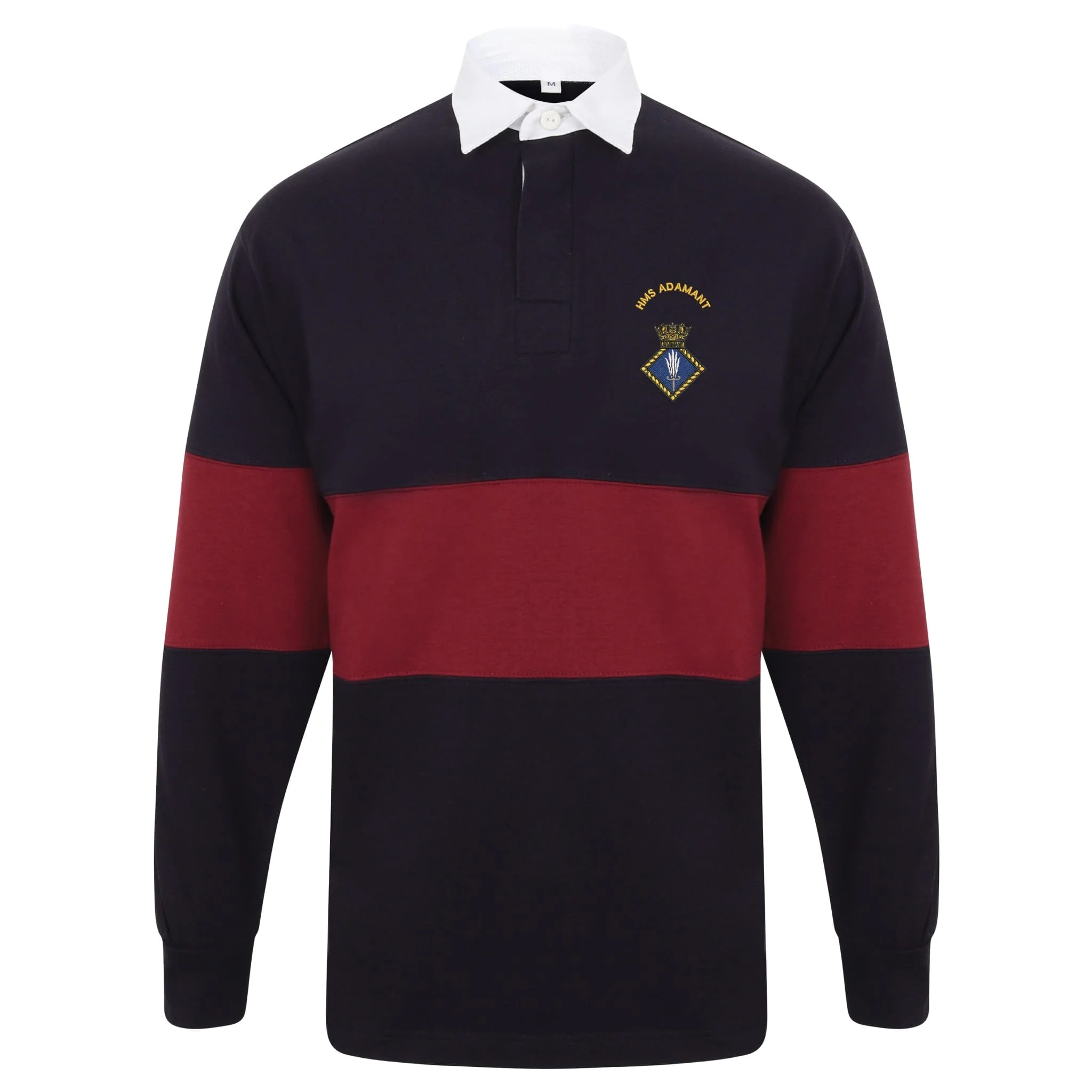 HMS Adamant Front Row Long Sleeve Panelled Rugby Shirt - Image 2