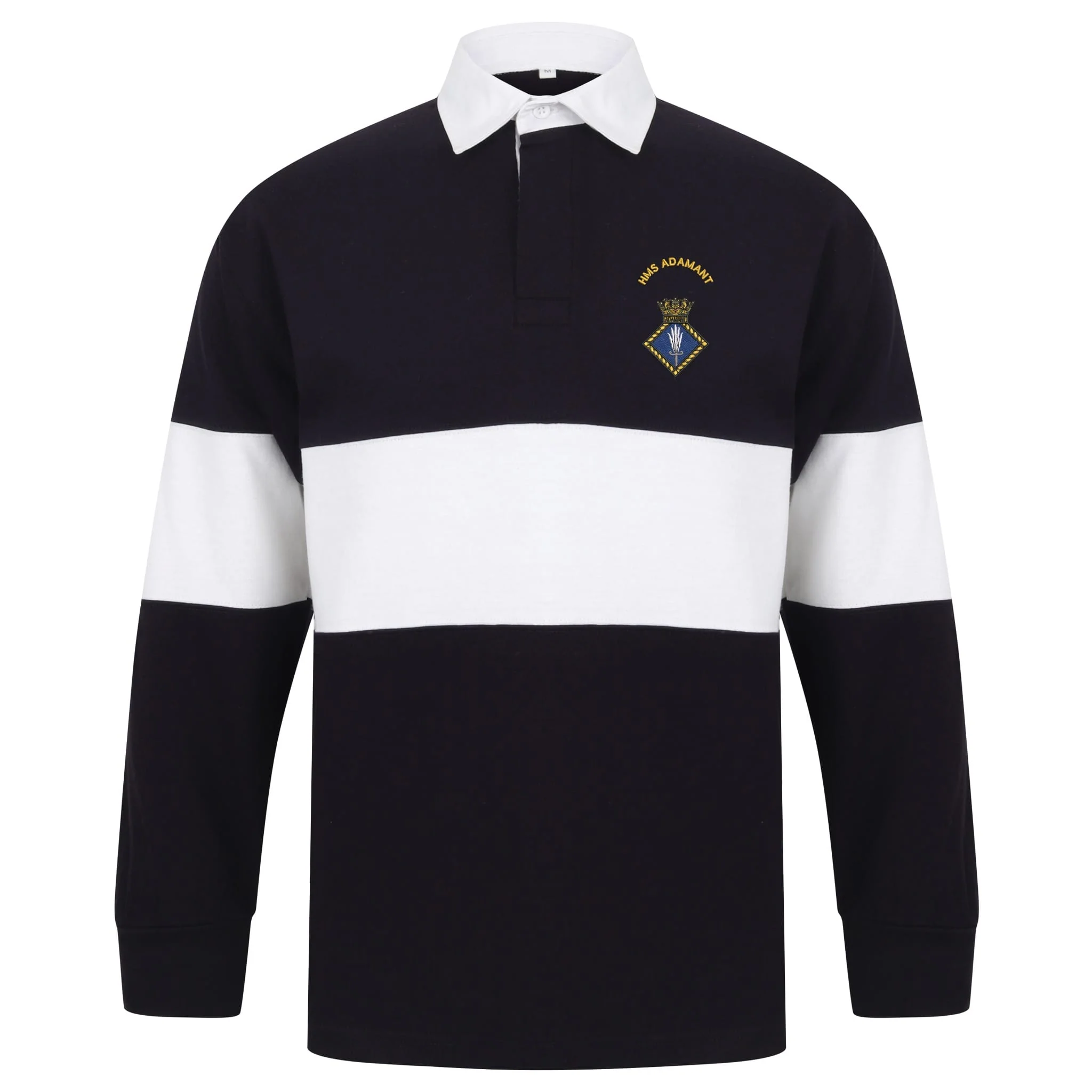 HMS Adamant Front Row Long Sleeve Panelled Rugby Shirt - Image 3