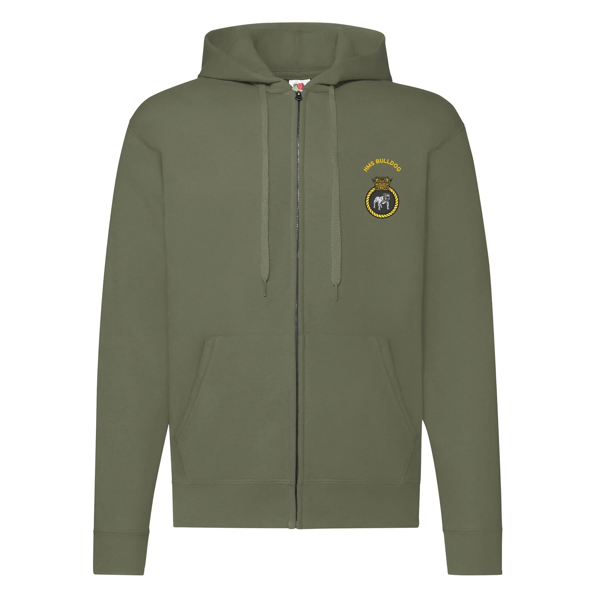 HMS Bulldog Zipped Hoodie - Image 3