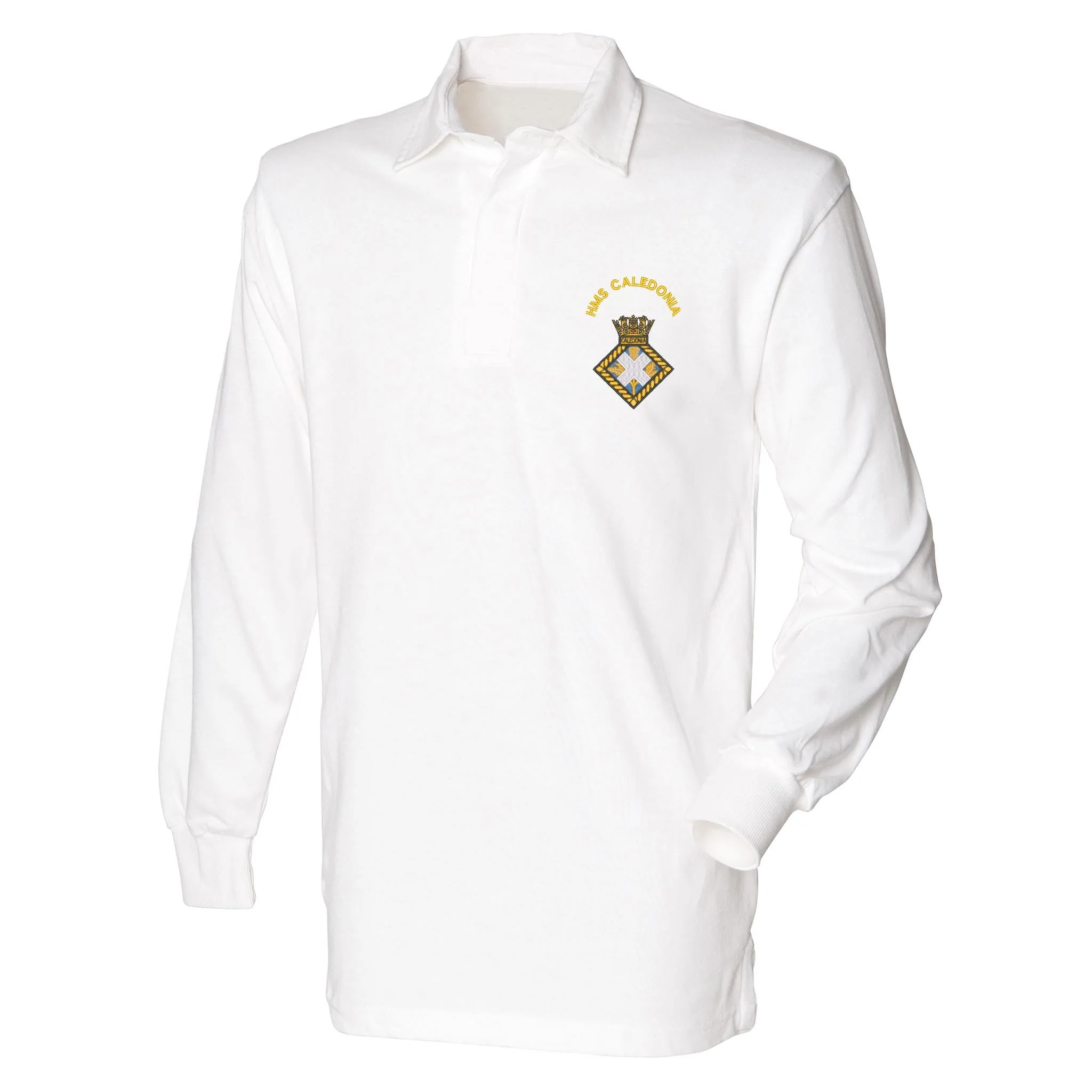 HMS Caledonia Front Row Long Sleeve Rugby Shirt - Image 4