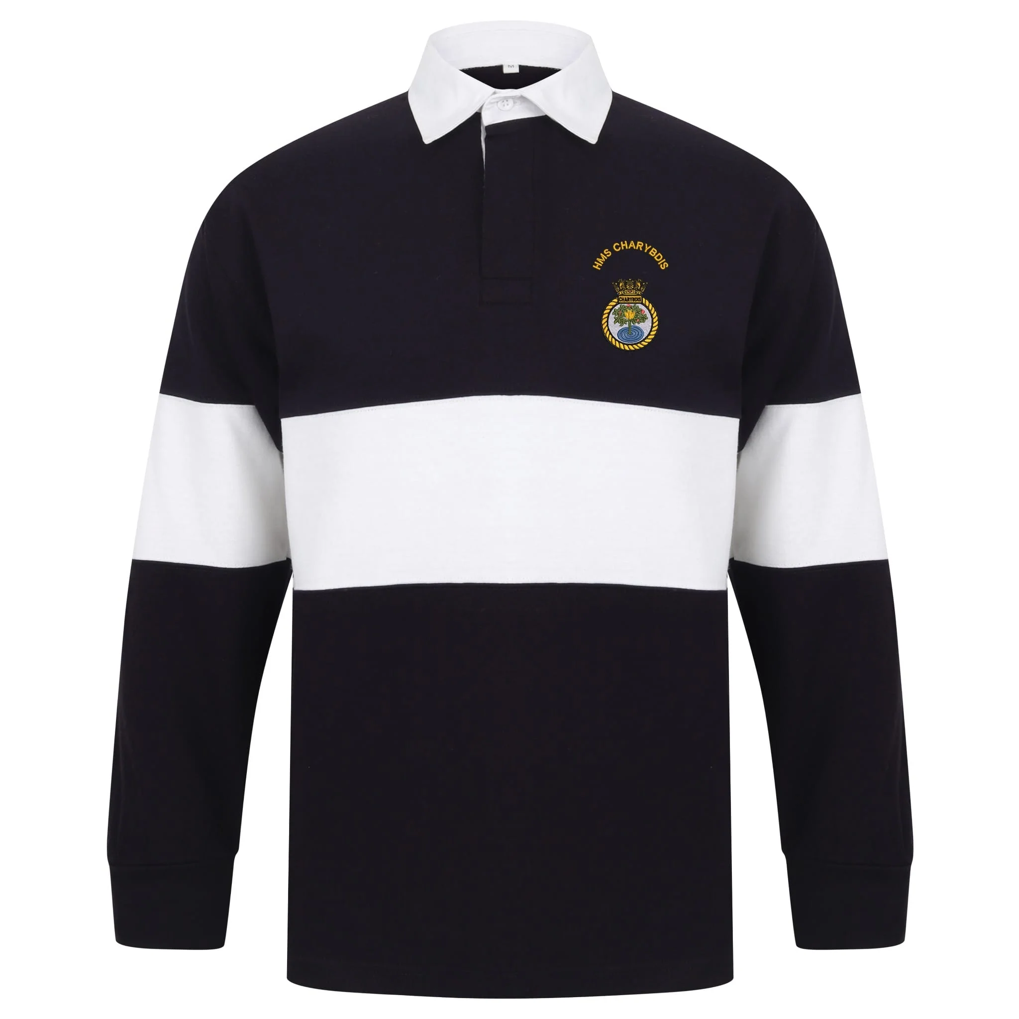 HMS Charybdis Front Row Long Sleeve Panelled Rugby Shirt - Image 3