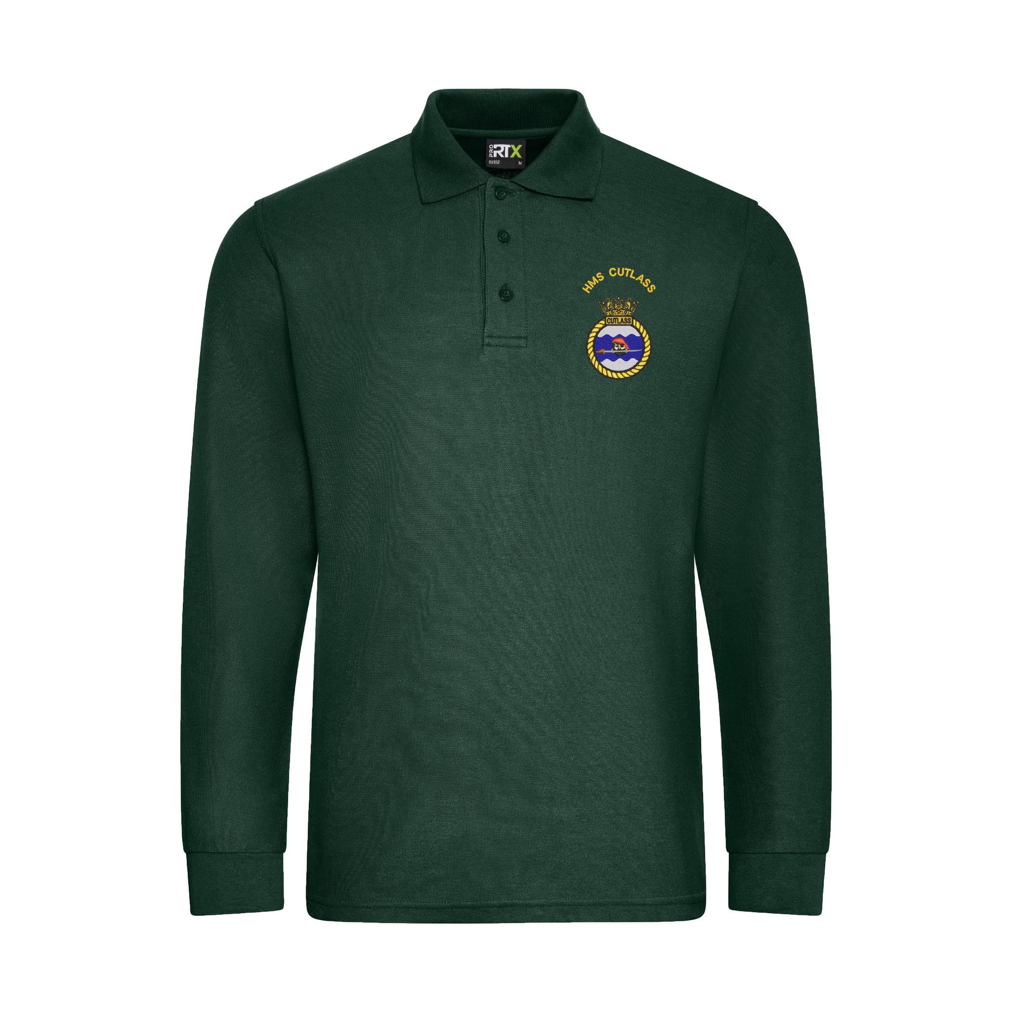 HMS Cutlass Long Sleeve Polo Shirt - Image 2