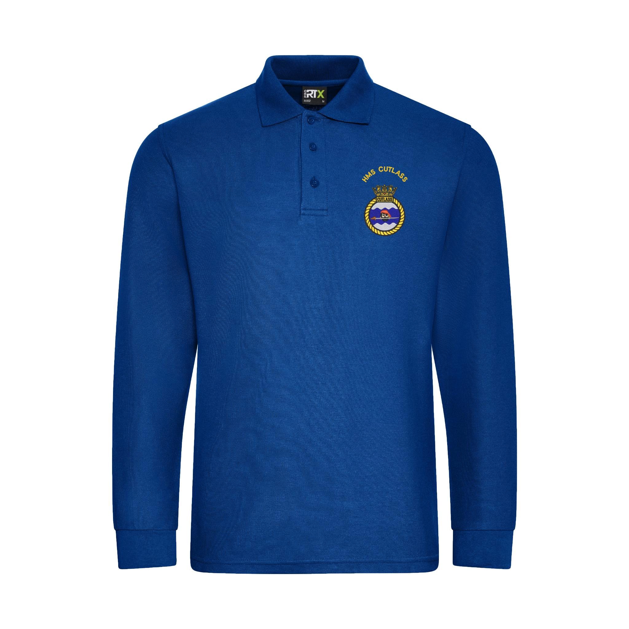 HMS Cutlass Long Sleeve Polo Shirt - Image 5