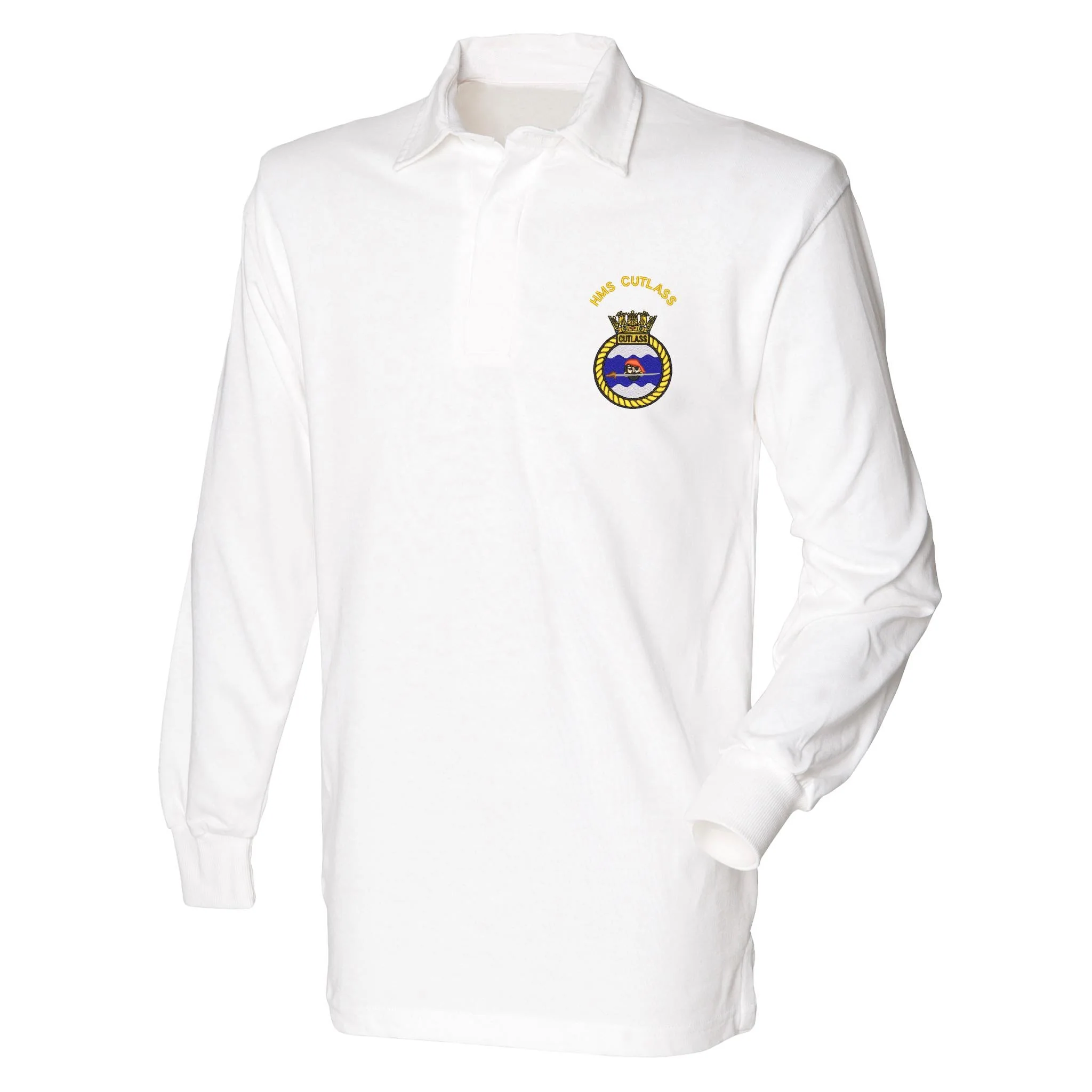 HMS Cutlass Front Row Long Sleeve Rugby Shirt - Image 3