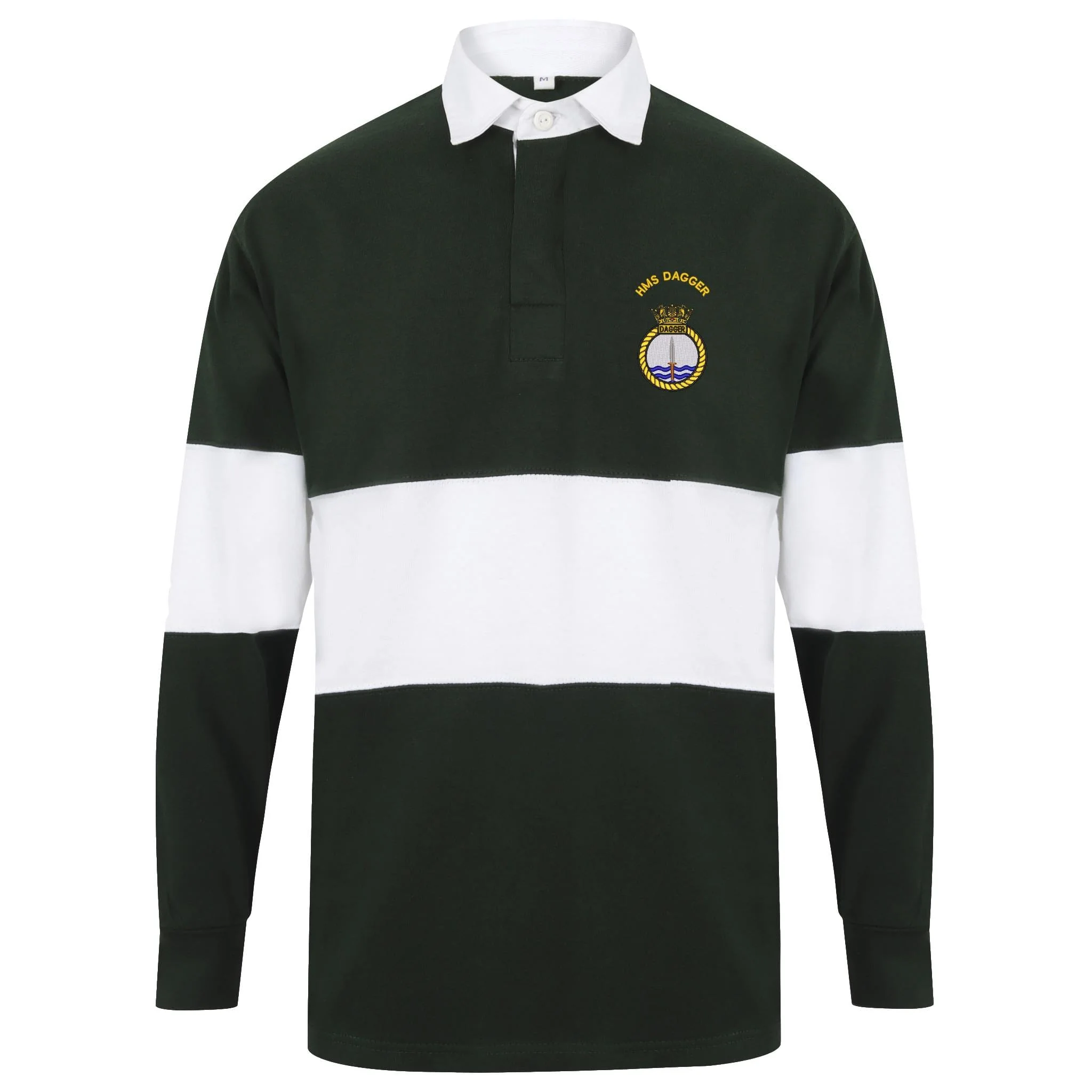 HMS Dagger Front Row Long Sleeve Panelled Rugby Shirt