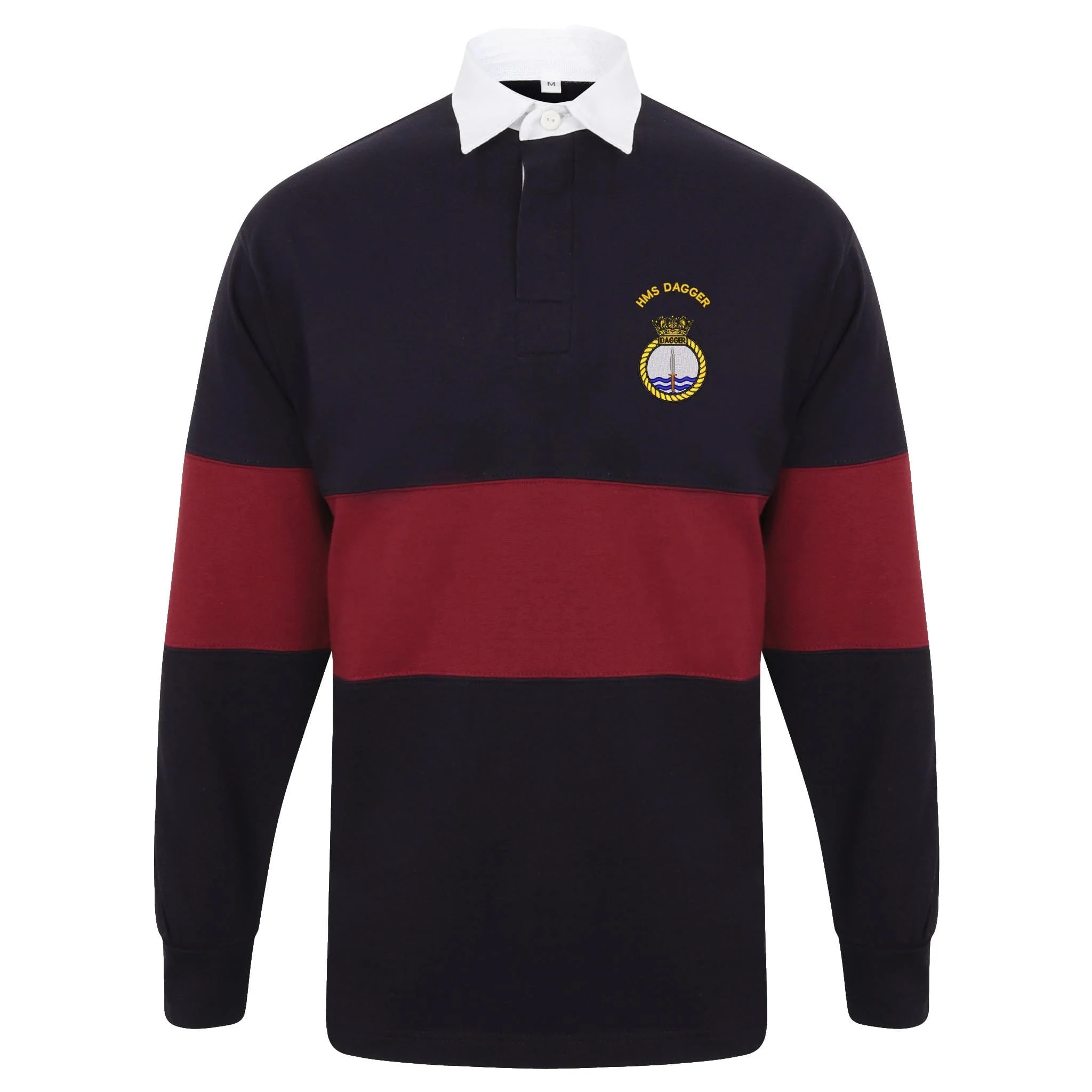 HMS Dagger Front Row Long Sleeve Panelled Rugby Shirt - Image 2
