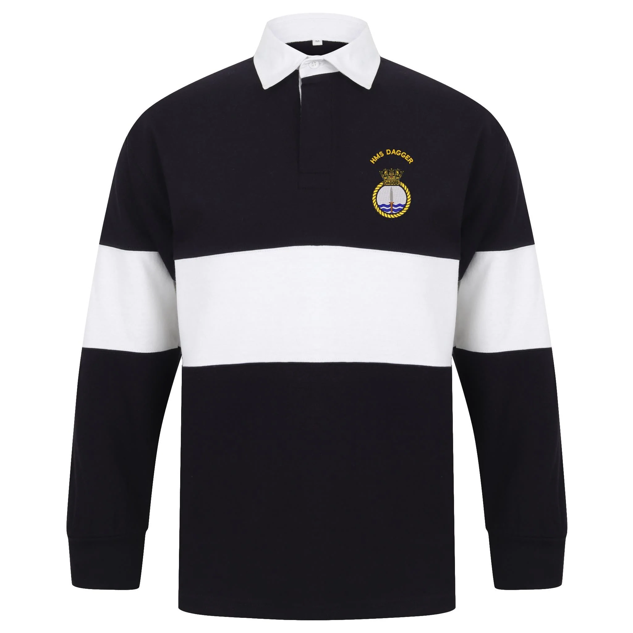 HMS Dagger Front Row Long Sleeve Panelled Rugby Shirt - Image 3