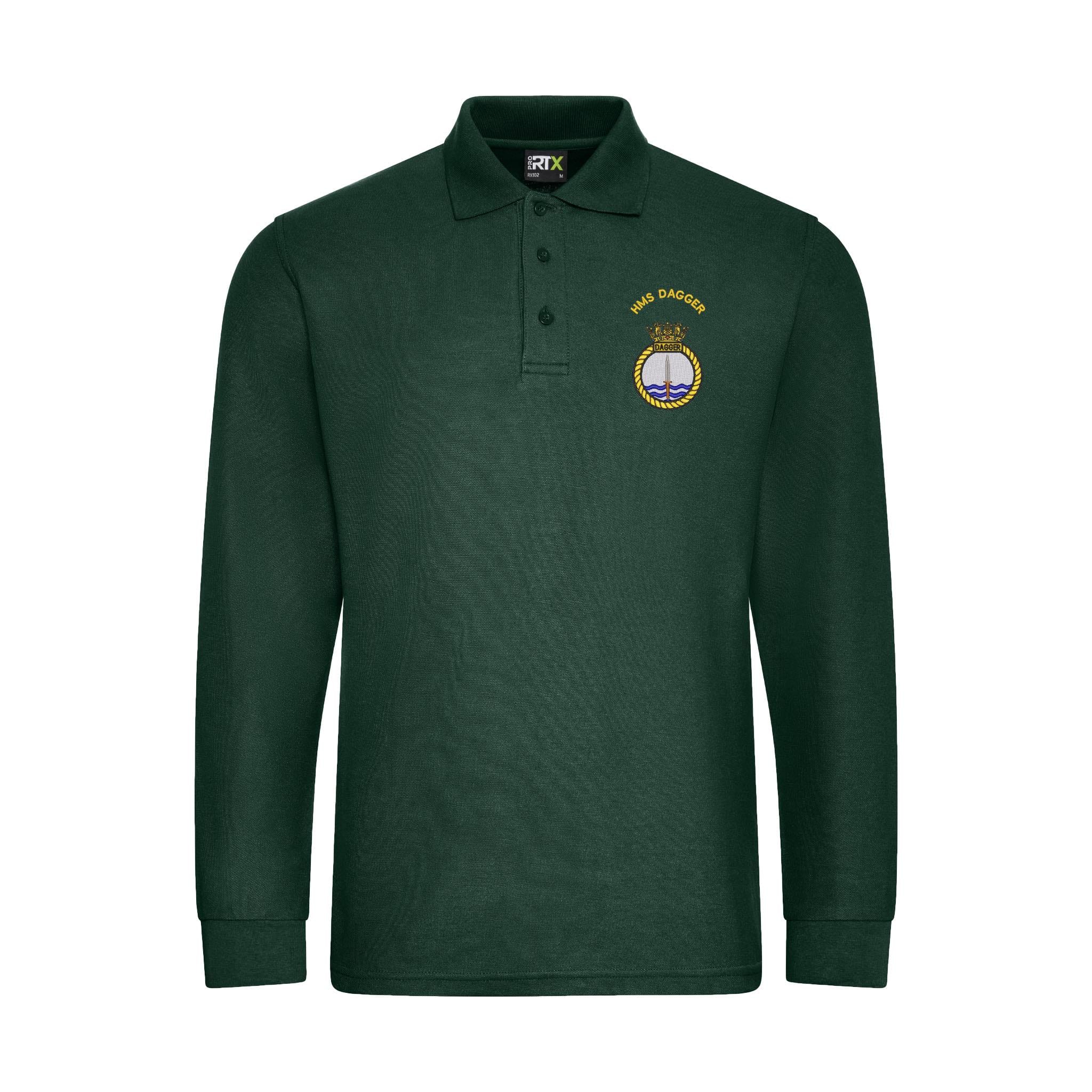 HMS Dagger Long Sleeve Polo Shirt - Image 2