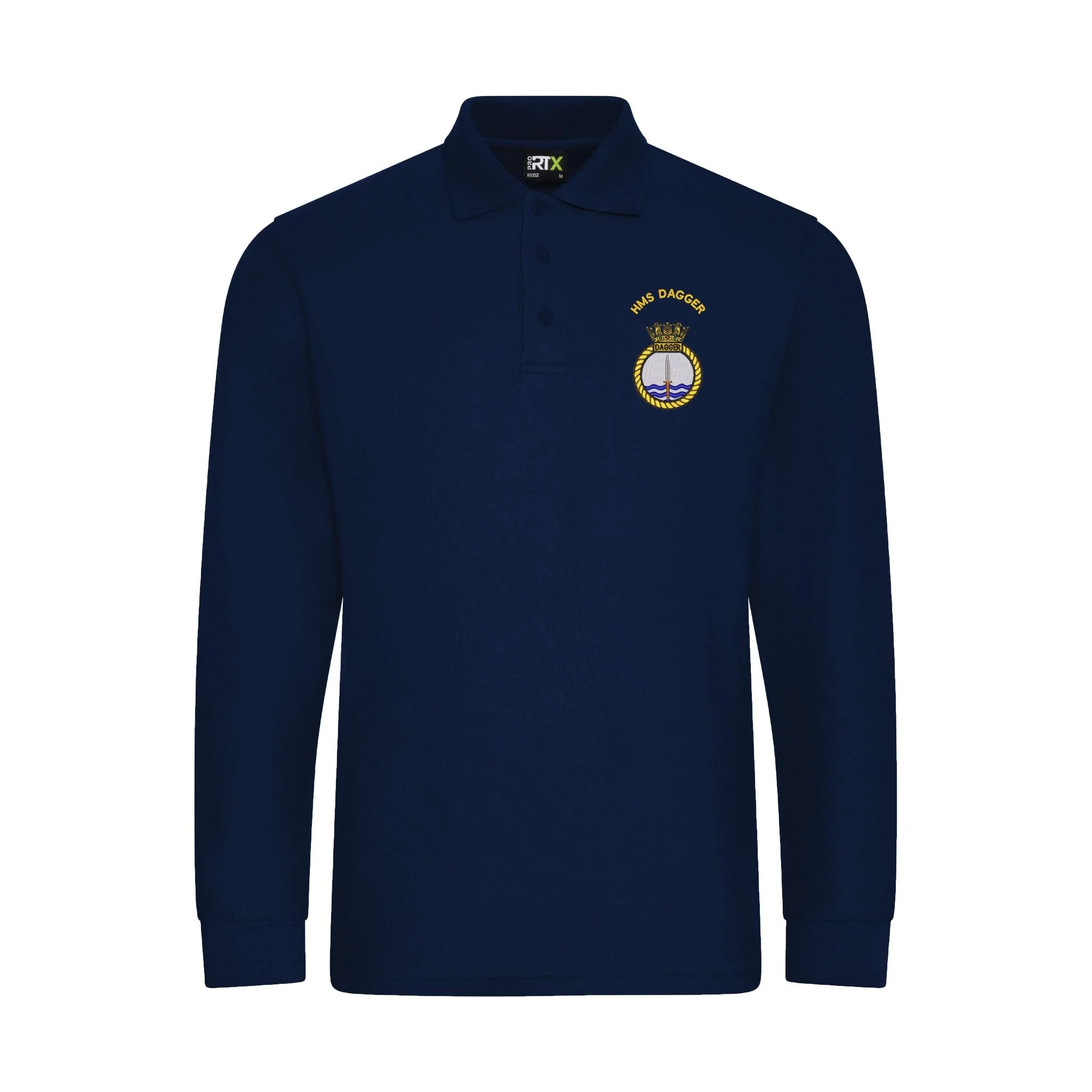 HMS Dagger Long Sleeve Polo Shirt - Image 4