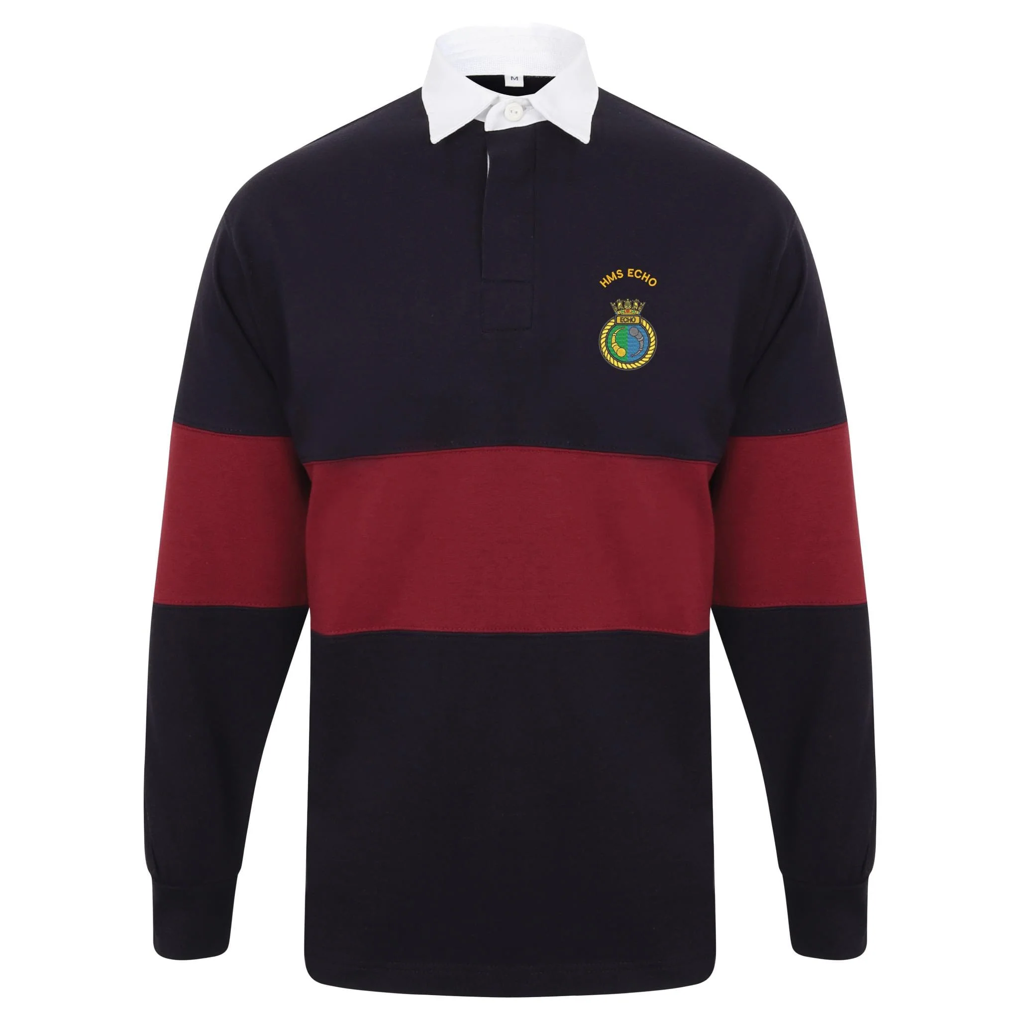 HMS Echo Front Row Long Sleeve Panelled Rugby Shirt - Image 2