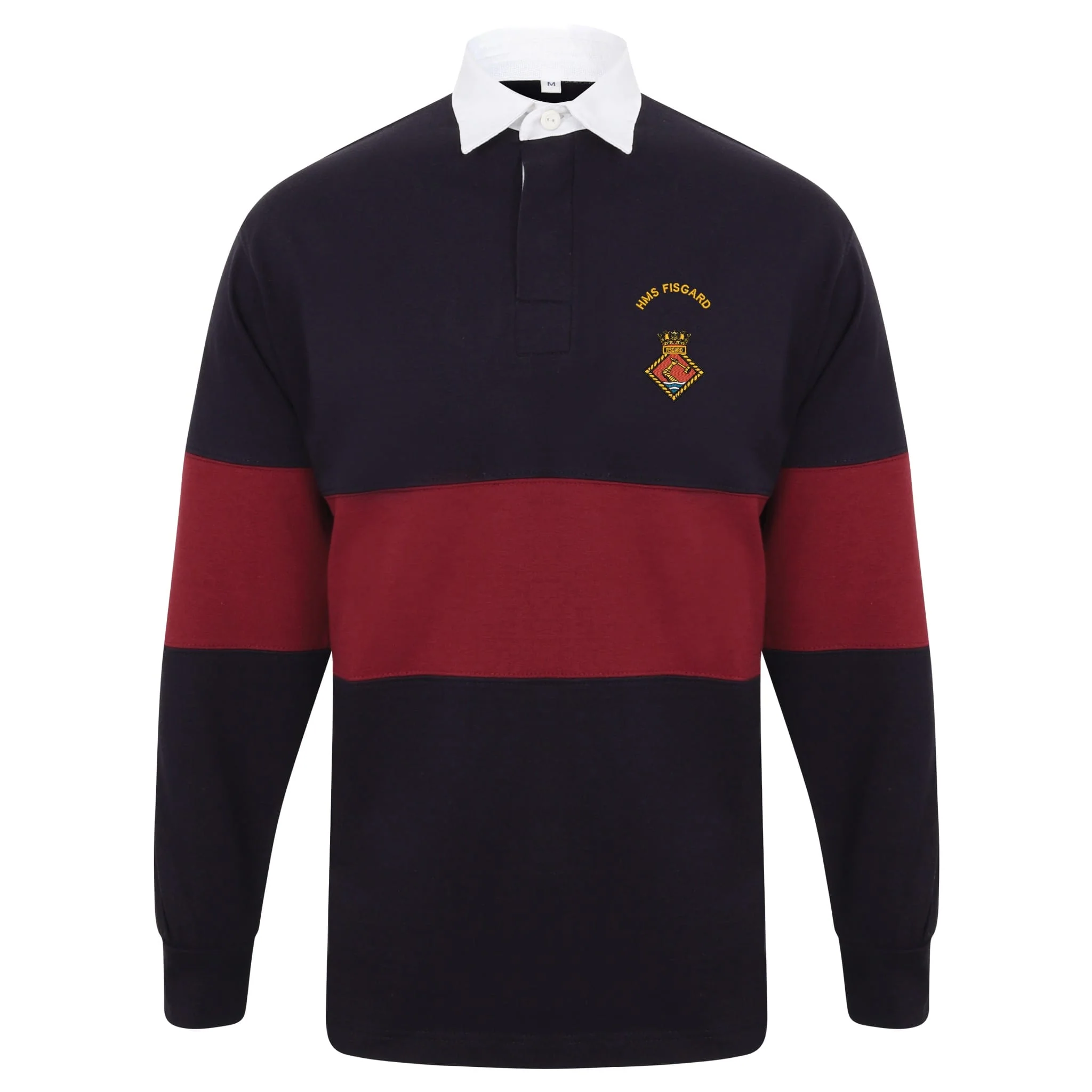 HMS Fisgard Front Row Long Sleeve Panelled Rugby Shirt - Image 2