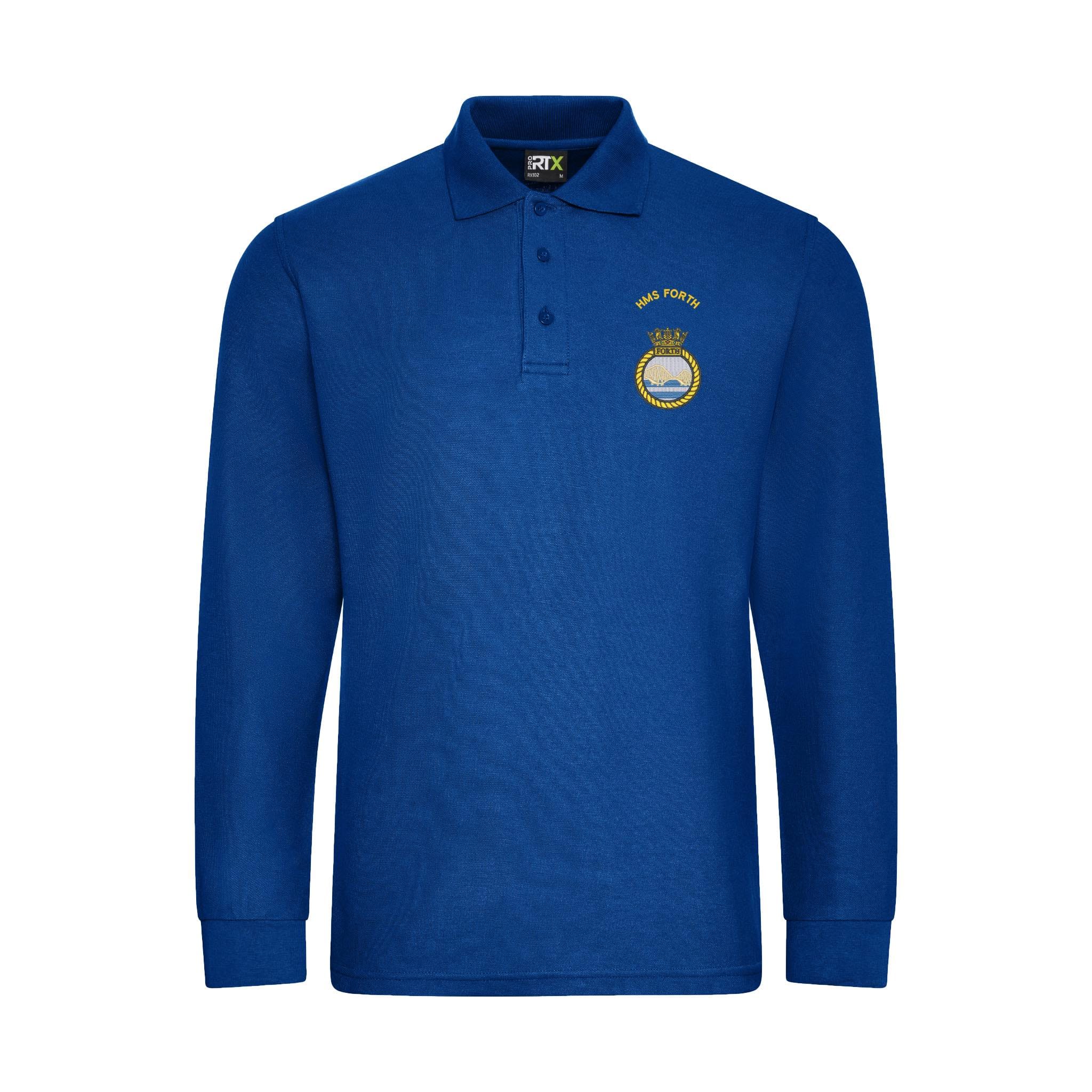 HMS Forth Long Sleeve Polo Shirt - Image 6