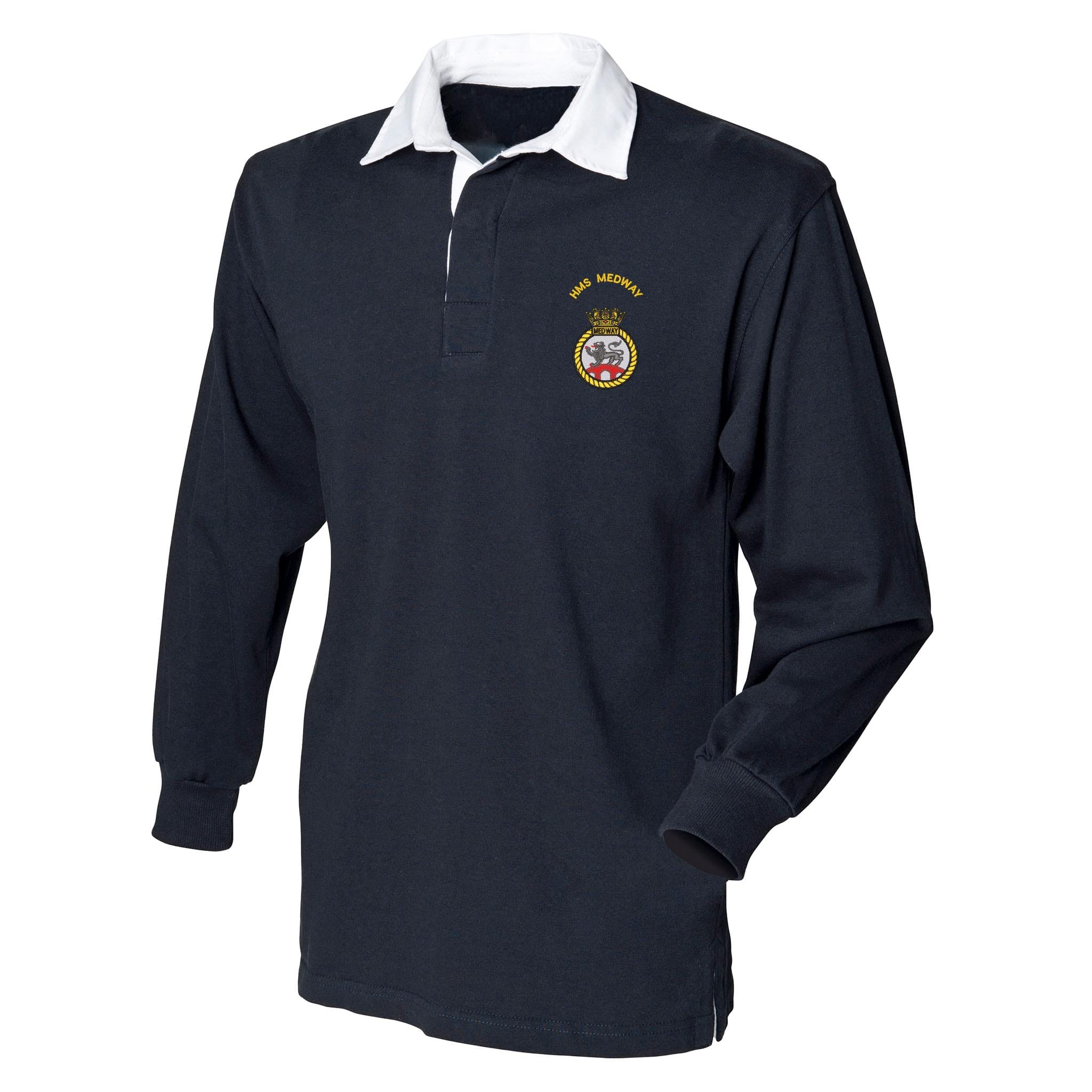 HMS Medway Front Row Long Sleeve Rugby Shirt - Image 5