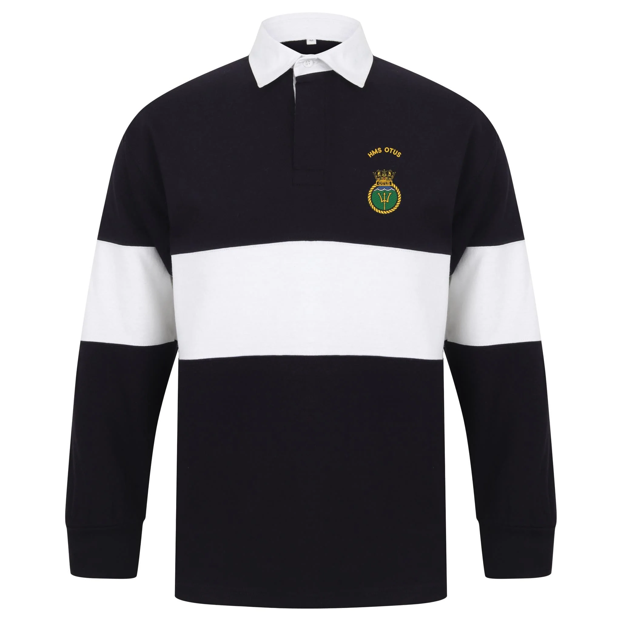 HMS Otus Front Row Long Sleeve Panelled Rugby Shirt - Image 3