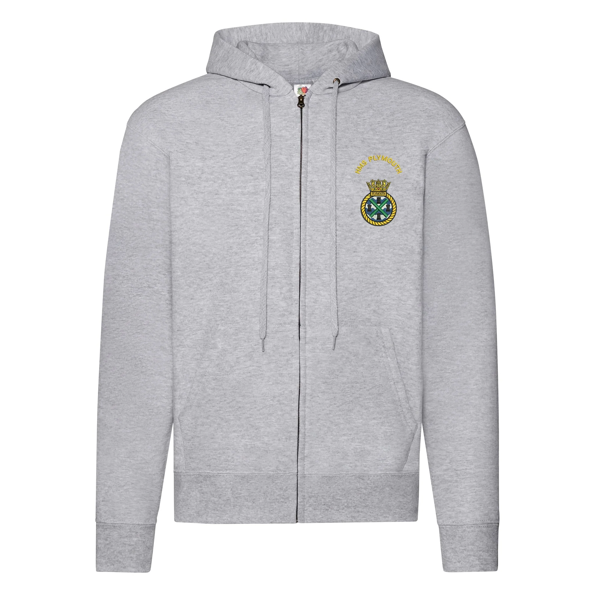 HMS Plymouth Zipped Hoodie - Image 4