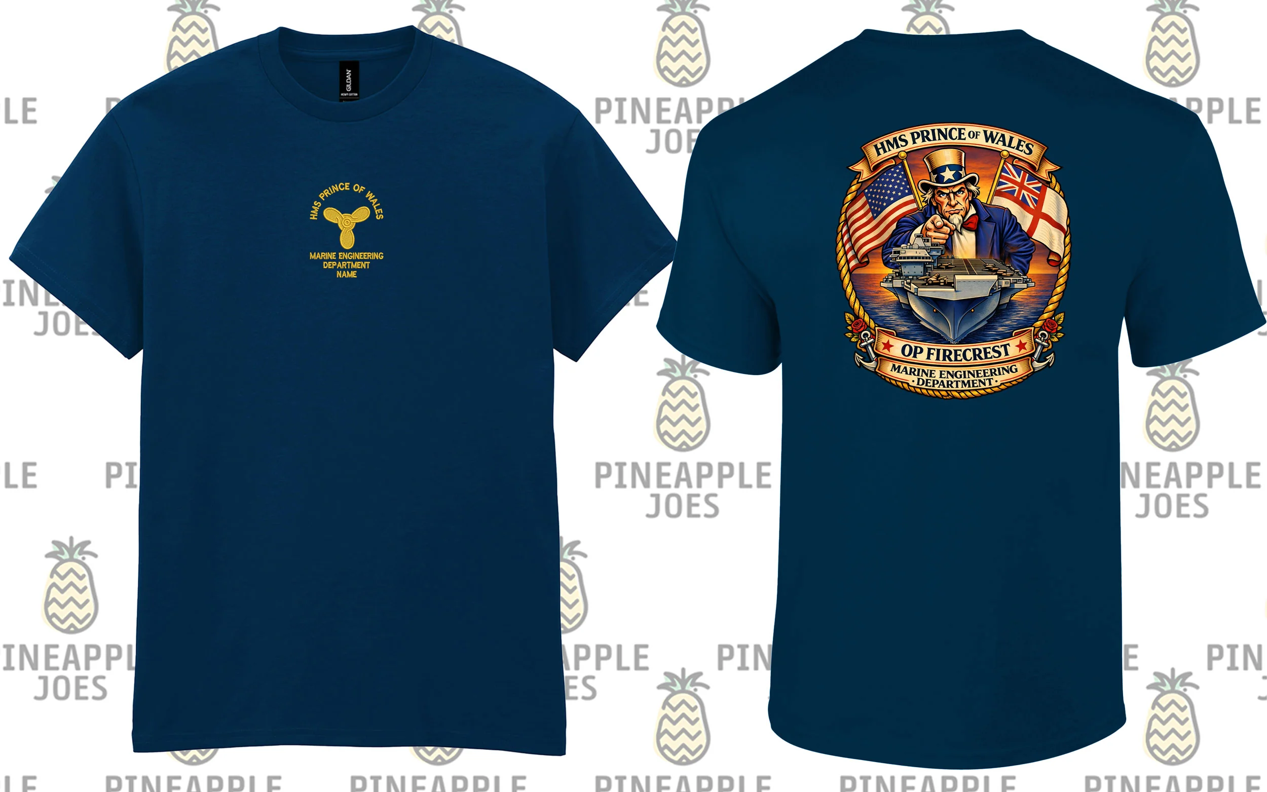 HMS Prince Of Wales OP Firecrest Cotton T-Shirt - Includes Backprint