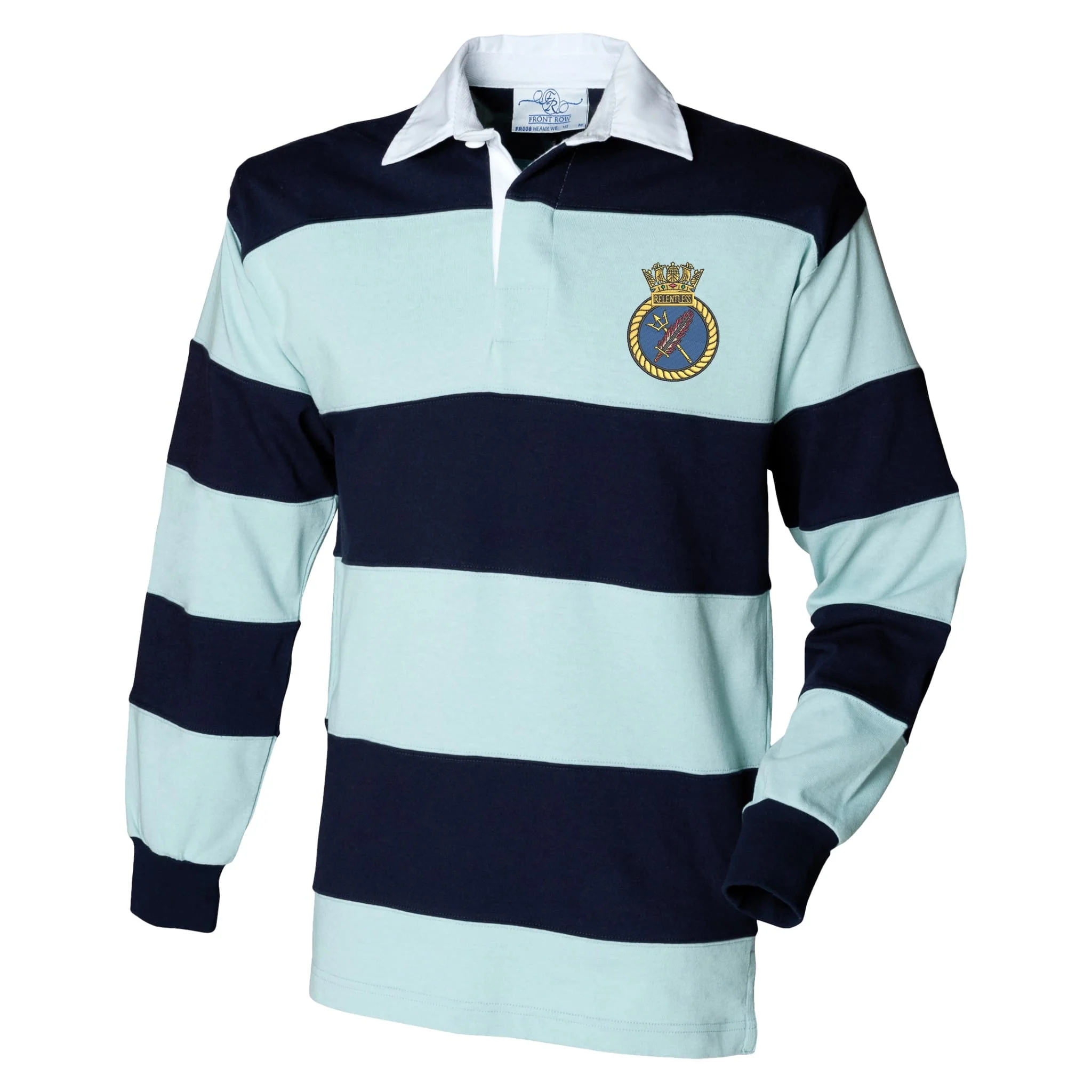 HMS Relentless Front Row Sewn Stripe Long Sleeve Rugby Shirt - Image 2