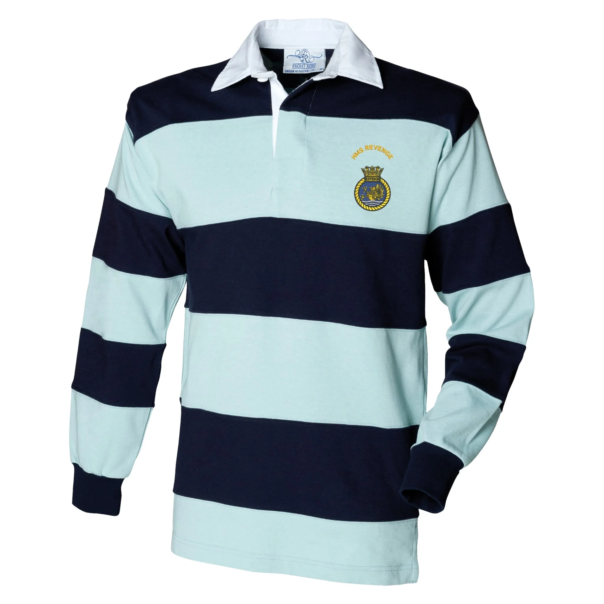 HMS Revenge Front Row Sewn Stripe Long Sleeve Rugby Shirt